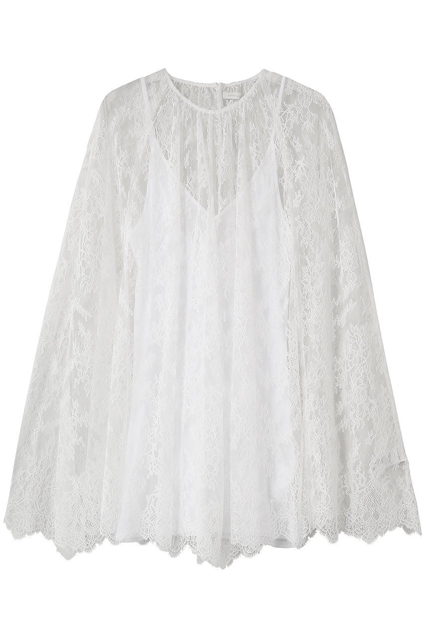 【カナコ サカイ/KANAKO SAKAI】のレース ケープ インテリア・キッズ・メンズ・レディースファッション・服の通販 founy(ファニー) 　ファッション　Fashion　レディースファッション　Fashion for Women　トップス・カットソー　Cut & Sew Tops　シャツ・ブラウス・オフィスカジュアル　Elegant Blouses & Button-Ups　シンプル　Simple, Minimal　スリーブ　Sleeve, Long Sleeve / Short Sleeve　タンク　Tank Top, Sleeveless Top　レース　Lace, Lace Fabric　ロング　Long, Long-Length　ホワイト|ID: prp329100004875166 ipo3291000000036363126