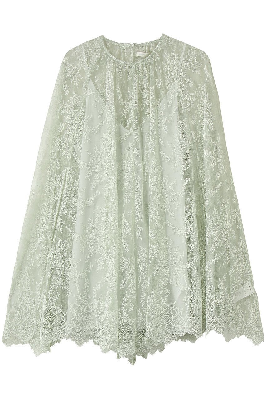 【カナコ サカイ/KANAKO SAKAI】のレース ケープ インテリア・キッズ・メンズ・レディースファッション・服の通販 founy(ファニー) 　ファッション　Fashion　レディースファッション　Fashion for Women　トップス・カットソー　Cut & Sew Tops　シャツ・ブラウス・オフィスカジュアル　Elegant Blouses & Button-Ups　シンプル　Simple, Minimal　スリーブ　Sleeve, Long Sleeve / Short Sleeve　タンク　Tank Top, Sleeveless Top　レース　Lace, Lace Fabric　ロング　Long, Long-Length　ライトグリーン|ID: prp329100004875166 ipo3291000000036363128