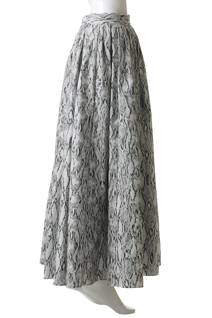 【プルミエ アロンディスモン/1er Arrondissement】のパイソンプリントスカート 人気、トレンドファッション・服の通販 founy(ファニー) 　ファッション　Fashion　レディースファッション　Fashion for Women　スカート　Skirts　ロングスカート　Long Skirts / Maxi & Midi Skirts　イタリア　Italy　ギャザー　Gathered, Ruffled　シンプル　Simple, Minimal　ジャカード／ジャガード　Jacquard, Woven Pattern　タフタ　Taffeta, Structured Fabric　パイソン　Python, Snakeskin Pattern　プリント　Print, Printed Pattern　ロング　Long, Long-Length　other-3|ID: prp329100004875170 ipo3291000000036363155
