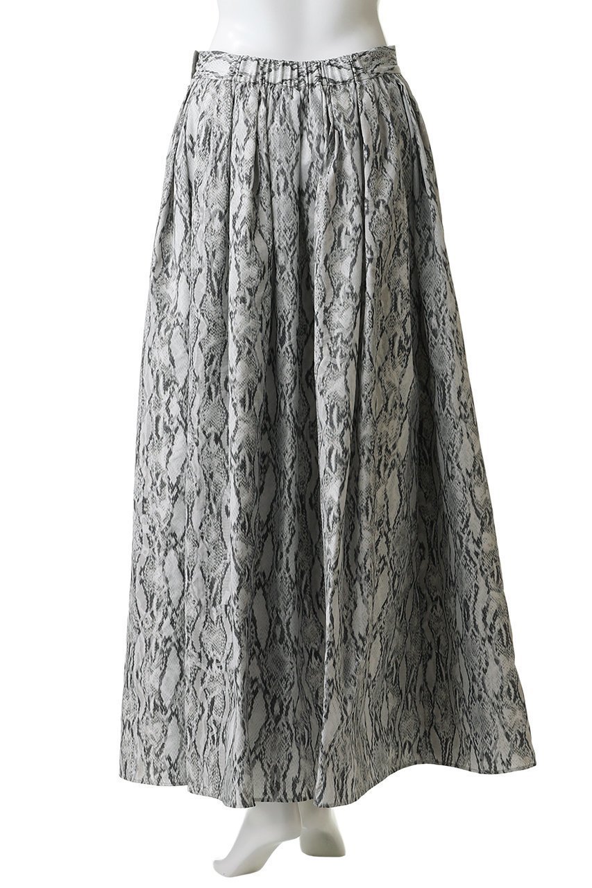 【プルミエ アロンディスモン/1er Arrondissement】のパイソンプリントスカート 人気、トレンドファッション・服の通販 founy(ファニー) 　ファッション　Fashion　レディースファッション　Fashion for Women　スカート　Skirts　ロングスカート　Long Skirts / Maxi & Midi Skirts　イタリア　Italy　ギャザー　Gathered, Ruffled　シンプル　Simple, Minimal　ジャカード／ジャガード　Jacquard, Woven Pattern　タフタ　Taffeta, Structured Fabric　パイソン　Python, Snakeskin Pattern　プリント　Print, Printed Pattern　ロング　Long, Long-Length　other-4|ID: prp329100004875170 ipo3291000000036363157