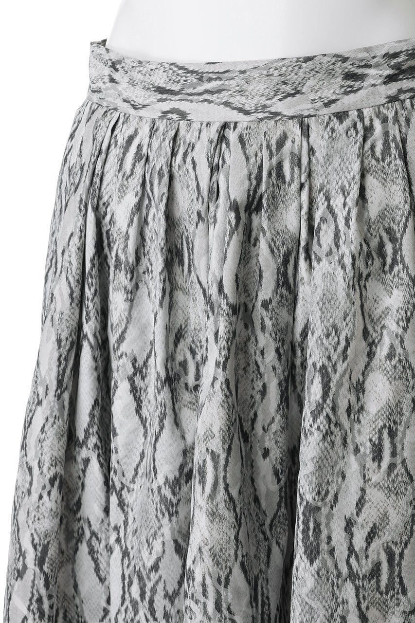 【プルミエ アロンディスモン/1er Arrondissement】のパイソンプリントスカート 人気、トレンドファッション・服の通販 founy(ファニー) 　ファッション　Fashion　レディースファッション　Fashion for Women　スカート　Skirts　ロングスカート　Long Skirts / Maxi & Midi Skirts　イタリア　Italy　ギャザー　Gathered, Ruffled　シンプル　Simple, Minimal　ジャカード／ジャガード　Jacquard, Woven Pattern　タフタ　Taffeta, Structured Fabric　パイソン　Python, Snakeskin Pattern　プリント　Print, Printed Pattern　ロング　Long, Long-Length　other-5|ID: prp329100004875170 ipo3291000000036363159