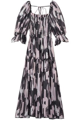 【コルコバード/CORCOVADO】 プリントシフォンパフスリーブドレス人気、トレンドファッション・服の通販 founy(ファニー) ファッション Fashion レディースファッション Fashion for Women ワンピース Dresses フォーマル・パーティードレス・結婚式用ドレス Elegant & Casual Dresses チュニック Tunic Tops & Dresses エアリー Airy Texture シアー Sheer, See-Through シフォン Chiffon, Lightweight Fabric スクエア Square, Square Shape チュニック Tunic, Long Top フェミニン Feminine, Girly フレア Flare, Flared プリント Print, Printed Pattern 新作・新入荷 New Arrivals / New In |ID:prp329100004875176