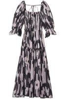 【コルコバード/CORCOVADO】のプリントシフォンパフスリーブドレス 人気、トレンドファッション・服の通販 founy(ファニー) ファッション Fashion レディースファッション Fashion for Women ワンピース Dresses フォーマル・パーティードレス・結婚式用ドレス Elegant & Casual Dresses チュニック Tunic Tops & Dresses エアリー Airy Texture シアー Sheer, See-Through シフォン Chiffon, Lightweight Fabric スクエア Square, Square Shape チュニック Tunic, Long Top フェミニン Feminine, Girly フレア Flare, Flared プリント Print, Printed Pattern 新作・新入荷 New Arrivals / New In |ID:prp329100004875176