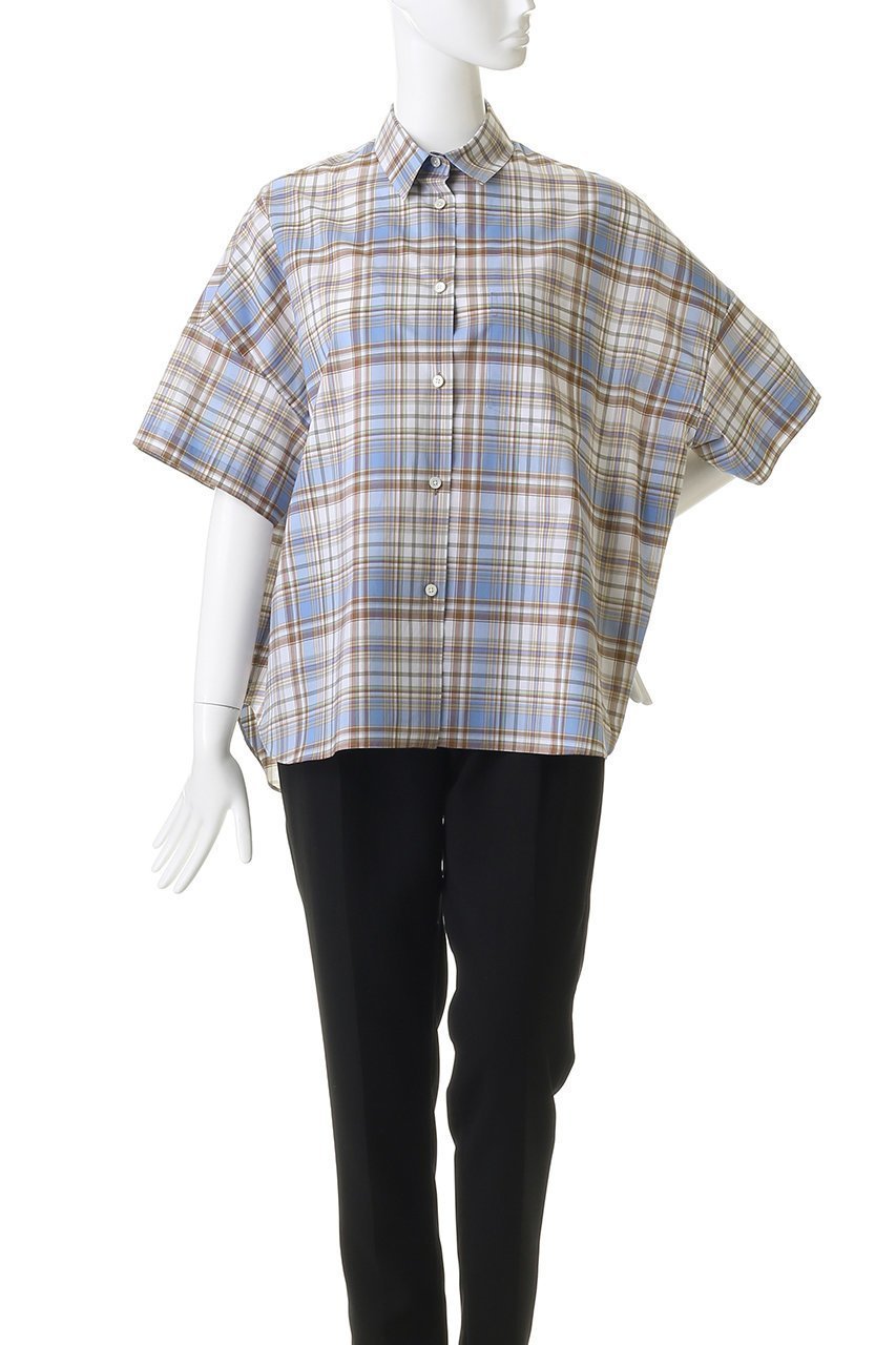 【マッキントッシュ/MACKINTOSH】のWHITEHILL ショートスリーブ チェックシャツ 人気、トレンドファッション・服の通販 founy(ファニー) 　ファッション　Fashion　レディースファッション　Fashion for Women　トップス・カットソー　Cut & Sew Tops　シャツ・ブラウス・オフィスカジュアル　Elegant Blouses & Button-Ups　ショート　Short, Short Length　スラックス　Slacks, Dress Pants　スリーブ　Sleeve, Long Sleeve / Short Sleeve　センター　Center, Center Line　チェック　Check, Plaid, Tartan　デニム　Denim, Jeans Material　モダン　Modern, Contemporary　リラックス　Relax, Relaxed Fit　ワイド　Wide, Wide Fit　other-2|ID: prp329100004875188 ipo3291000000036363284