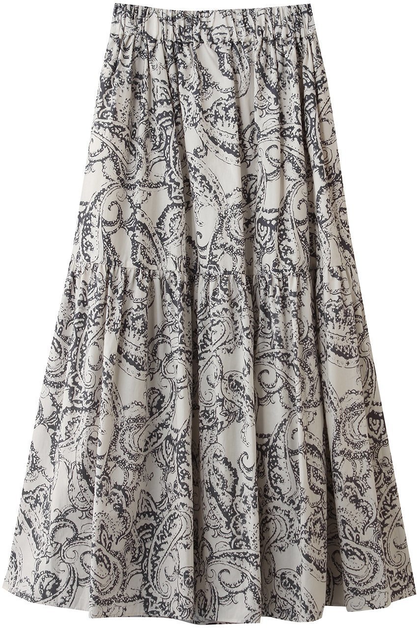【サクラ/SACRA】のペイズリープリントスカート インテリア・キッズ・メンズ・レディースファッション・服の通販 founy(ファニー) 　ファッション　Fashion　レディースファッション　Fashion for Women　スカート　Skirts　ロングスカート　Long Skirts / Maxi & Midi Skirts　ティアードスカート　Tiered Skirt, Flounced Skirt　マキシ　Maxi, Full Length　モノトーン　Monotone, Black and White　ロング　Long, Long-Length　エクリュ|ID: prp329100004875196 ipo3291000000036363336