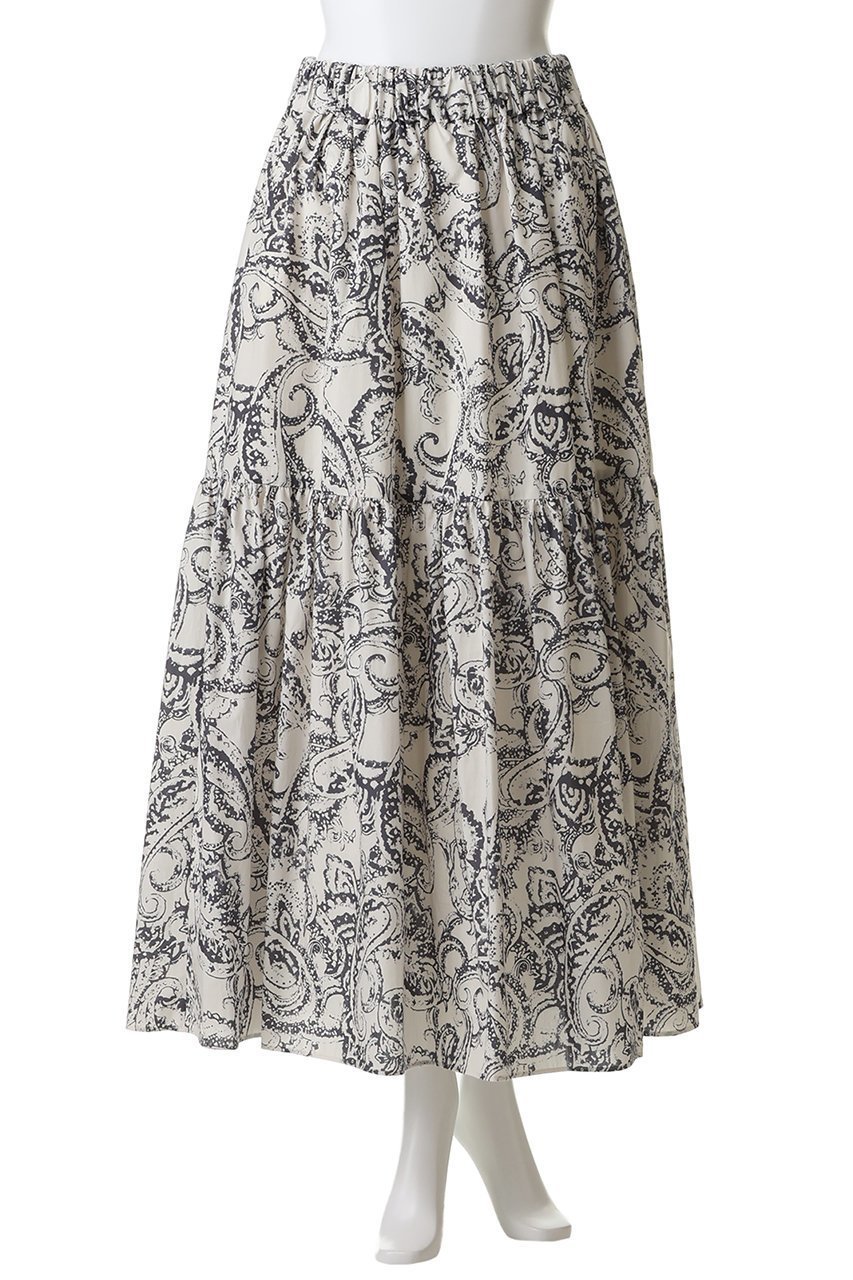 【サクラ/SACRA】のペイズリープリントスカート 人気、トレンドファッション・服の通販 founy(ファニー) 　ファッション　Fashion　レディースファッション　Fashion for Women　スカート　Skirts　ロングスカート　Long Skirts / Maxi & Midi Skirts　ティアードスカート　Tiered Skirt, Flounced Skirt　マキシ　Maxi, Full Length　モノトーン　Monotone, Black and White　ロング　Long, Long-Length　other-2|ID: prp329100004875196 ipo3291000000036363338