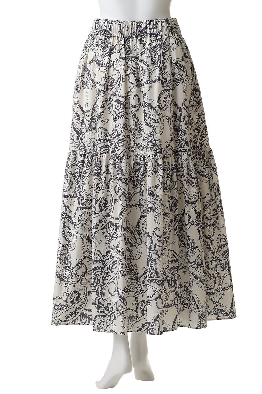 【サクラ/SACRA】のペイズリープリントスカート 人気、トレンドファッション・服の通販 founy(ファニー) 　ファッション　Fashion　レディースファッション　Fashion for Women　スカート　Skirts　ロングスカート　Long Skirts / Maxi & Midi Skirts　ティアードスカート　Tiered Skirt, Flounced Skirt　マキシ　Maxi, Full Length　モノトーン　Monotone, Black and White　ロング　Long, Long-Length　other-4|ID: prp329100004875196 ipo3291000000036363341