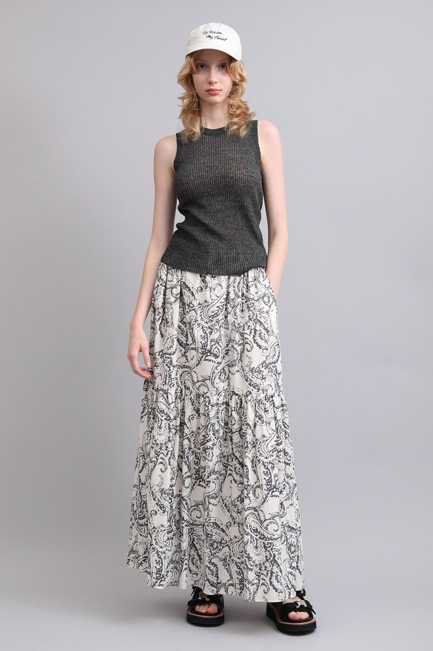 【サクラ/SACRA】のペイズリープリントスカート 人気、トレンドファッション・服の通販 founy(ファニー) 　ファッション　Fashion　レディースファッション　Fashion for Women　スカート　Skirts　ロングスカート　Long Skirts / Maxi & Midi Skirts　ティアードスカート　Tiered Skirt, Flounced Skirt　マキシ　Maxi, Full Length　モノトーン　Monotone, Black and White　ロング　Long, Long-Length　other-6|ID: prp329100004875196 ipo3291000000036363344
