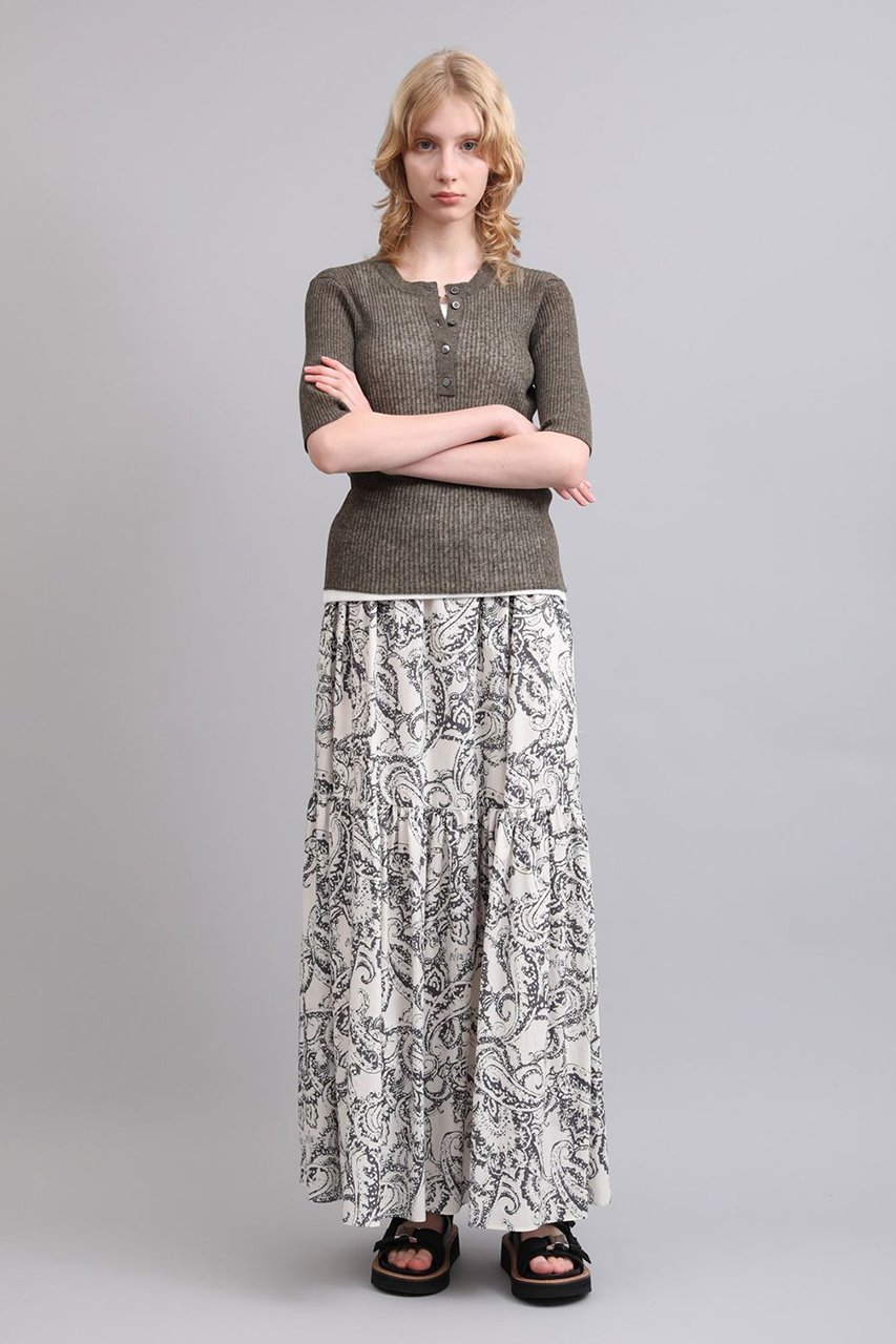 【サクラ/SACRA】のペイズリープリントスカート 人気、トレンドファッション・服の通販 founy(ファニー) 　ファッション　Fashion　レディースファッション　Fashion for Women　スカート　Skirts　ロングスカート　Long Skirts / Maxi & Midi Skirts　ティアードスカート　Tiered Skirt, Flounced Skirt　マキシ　Maxi, Full Length　モノトーン　Monotone, Black and White　ロング　Long, Long-Length　other-7|ID: prp329100004875196 ipo3291000000036363345