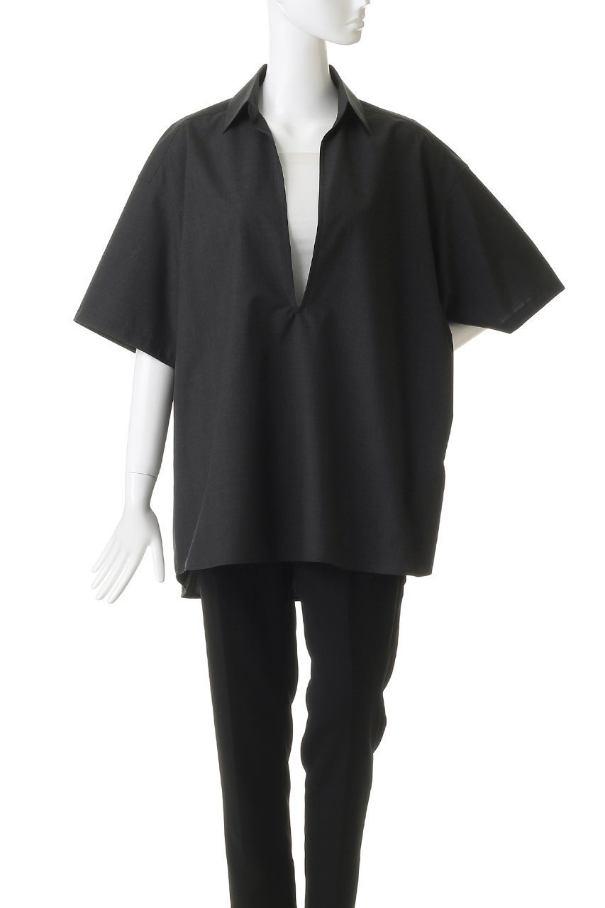 【グラフペーパー/Graphpaper】の【UNISEX】Fine Wool Heather S/S Skipper Shirt 人気、トレンドファッション・服の通販 founy(ファニー) 　ファッション　Fashion　レディースファッション　Fashion for Women　トップス・カットソー　Cut & Sew Tops　シャツ・ブラウス・オフィスカジュアル　Elegant Blouses & Button-Ups　ユニセックス　Unisex, Genderless　ショート　Short, Short Length　スキッパー　Skipper, Open Collar　スリーブ　Sleeve, Long Sleeve / Short Sleeve　ハーフ　Half, Half-Length　夏　Summer　定番　Standard, Basic Item　春　Spring　S/S・春夏　SS, Spring/Summer, Warm Season　other-2|ID: prp329100004875208 ipo3291000000036363411