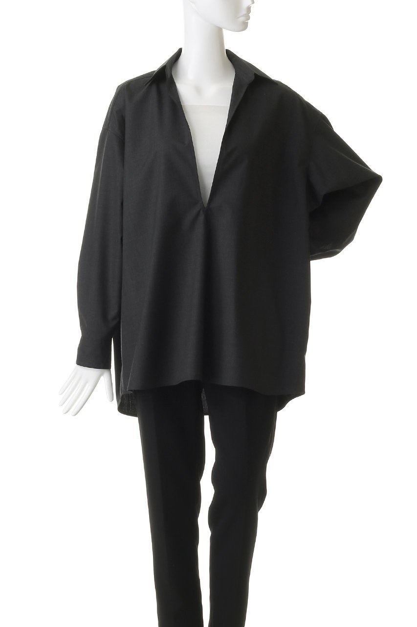 【グラフペーパー/Graphpaper】の【UNISEX】Fine Wool Heather L/S Skipper Shirt 人気、トレンドファッション・服の通販 founy(ファニー) 　ファッション　Fashion　レディースファッション　Fashion for Women　トップス・カットソー　Cut & Sew Tops　シャツ・ブラウス・オフィスカジュアル　Elegant Blouses & Button-Ups　ユニセックス　Unisex, Genderless　スキッパー　Skipper, Open Collar　スラックス　Slacks, Dress Pants　スリーブ　Sleeve, Long Sleeve / Short Sleeve　デニム　Denim, Jeans Material　ロング　Long, Long-Length　定番　Standard, Basic Item　other-2|ID: prp329100004875209 ipo3291000000036363418