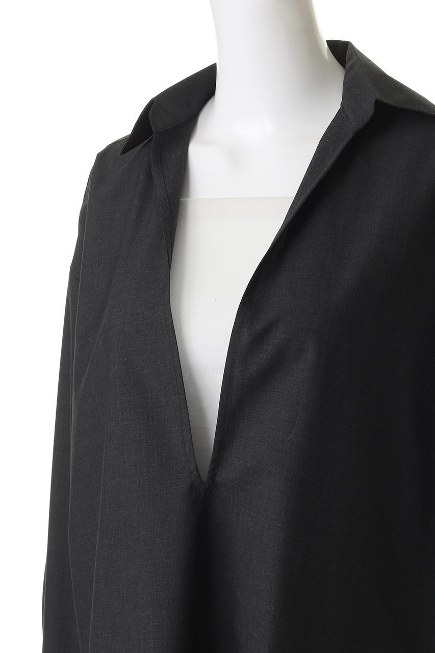 【グラフペーパー/Graphpaper】の【UNISEX】Fine Wool Heather L/S Skipper Shirt 人気、トレンドファッション・服の通販 founy(ファニー) 　ファッション　Fashion　レディースファッション　Fashion for Women　トップス・カットソー　Cut & Sew Tops　シャツ・ブラウス・オフィスカジュアル　Elegant Blouses & Button-Ups　ユニセックス　Unisex, Genderless　スキッパー　Skipper, Open Collar　スラックス　Slacks, Dress Pants　スリーブ　Sleeve, Long Sleeve / Short Sleeve　デニム　Denim, Jeans Material　ロング　Long, Long-Length　定番　Standard, Basic Item　other-5|ID: prp329100004875209 ipo3291000000036363421