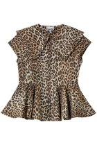 【ガニー/GANNI】のPrinted Stretch Cotton ピーターパン カラー シャツ 人気、トレンドファッション・服の通販 founy(ファニー) ファッション Fashion レディースファッション Fashion for Women トップス・カットソー Cut & Sew Tops シャツ・ブラウス・オフィスカジュアル Elegant Blouses & Button-Ups ショート Short, Short Length スリーブ Sleeve, Long Sleeve / Short Sleeve デニム Denim, Jeans Material フリル Frill, Ruffle フレア Flare, Flared ペプラム Peplum, Flared Hem thumbnail アーモンドミルク|ID: prp329100004875211 ipo3291000000036363426