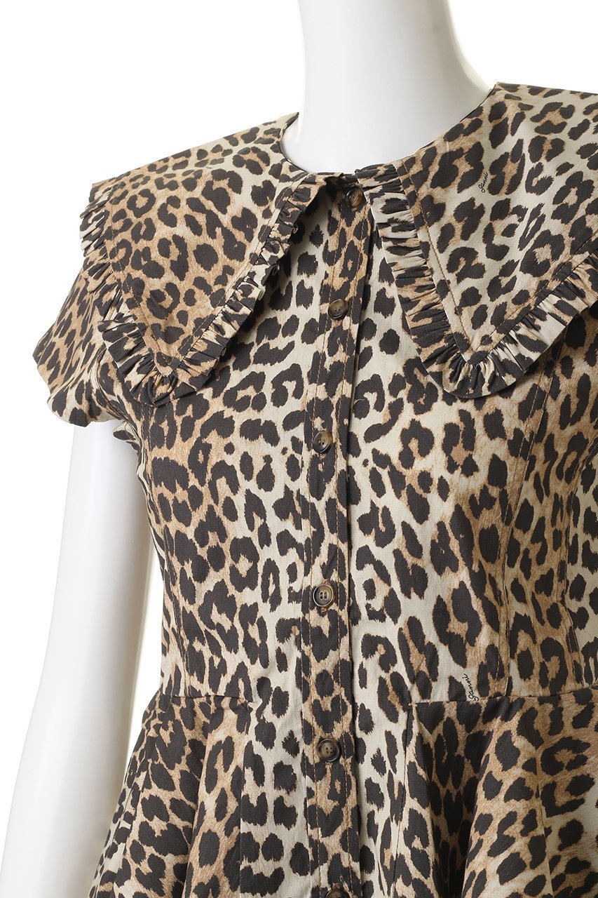 【ガニー/GANNI】のPrinted Stretch Cotton ピーターパン カラー シャツ 人気、トレンドファッション・服の通販 founy(ファニー) 　ファッション　Fashion　レディースファッション　Fashion for Women　トップス・カットソー　Cut & Sew Tops　シャツ・ブラウス・オフィスカジュアル　Elegant Blouses & Button-Ups　ショート　Short, Short Length　スリーブ　Sleeve, Long Sleeve / Short Sleeve　デニム　Denim, Jeans Material　フリル　Frill, Ruffle　フレア　Flare, Flared　ペプラム　Peplum, Flared Hem　other-5|ID: prp329100004875211 ipo3291000000036363431