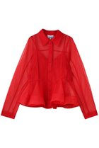 【ガニー/GANNI】のTextured Organza ペプラム シャツ マーズレッド|ID: prp329100004875213 ipo3291000000036363435