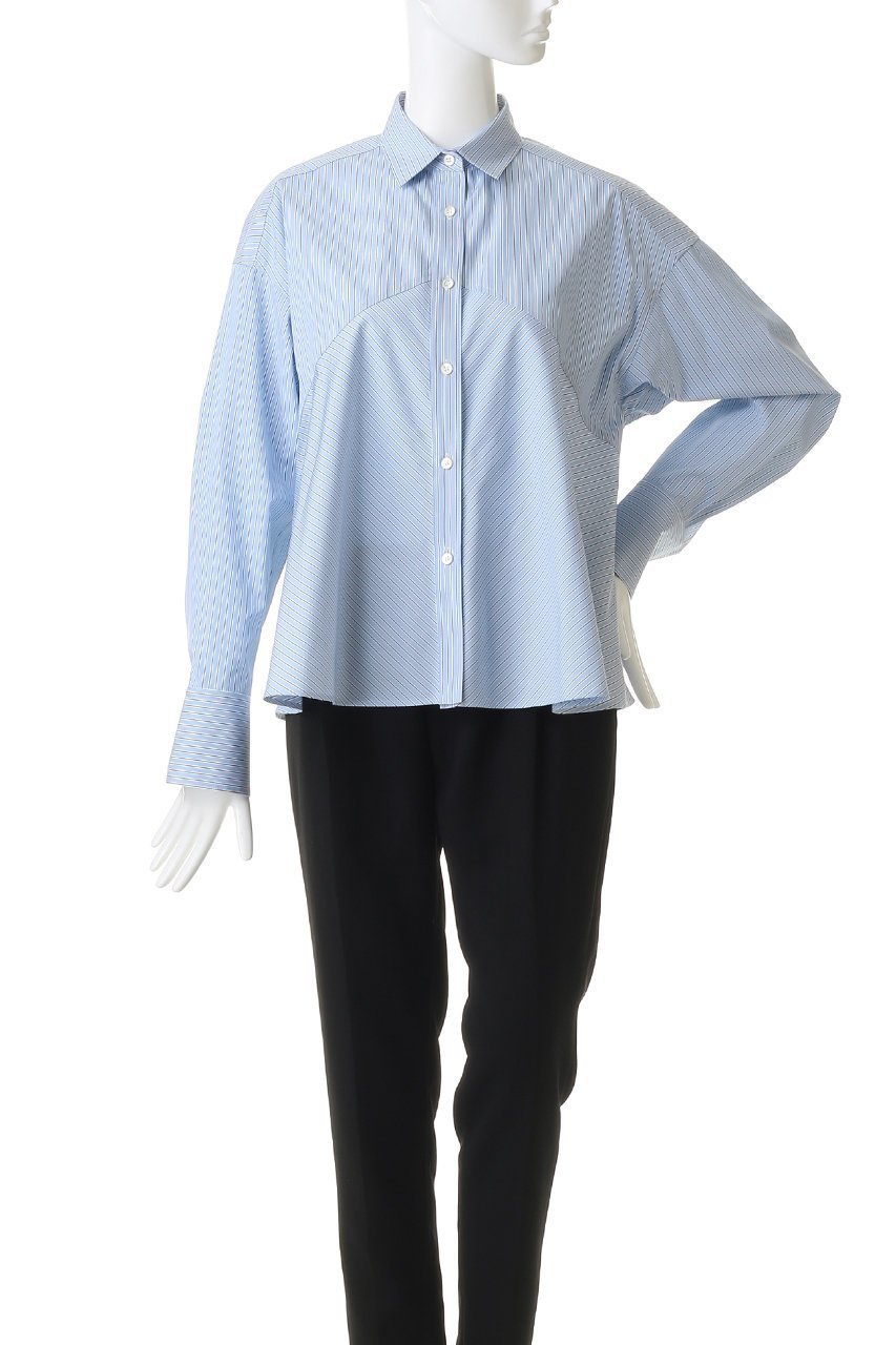 【デザイン ワークス/DESIGN WORKS】のシルケットペプラムシャツ 人気、トレンドファッション・服の通販 founy(ファニー) 　ファッション　Fashion　レディースファッション　Fashion for Women　トップス・カットソー　Cut & Sew Tops　シャツ・ブラウス・オフィスカジュアル　Elegant Blouses & Button-Ups　シルケット　Silket, Silky Cotton　スリーブ　Sleeve, Long Sleeve / Short Sleeve　センター　Center, Center Line　デニム　Denim, Jeans Material　フレア　Flare, Flared　ペプラム　Peplum, Flared Hem　ロング　Long, Long-Length　エレガント 上品　Elegant　other-2|ID: prp329100004875237 ipo3291000000036363611