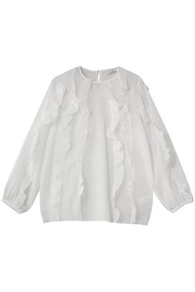 【ジェイドット/j.】 強撚オーガンジー フリルブラウス人気、トレンドファッション・服の通販 founy(ファニー) ファッション Fashion レディースファッション Fashion for Women トップス・カットソー Cut & Sew Tops シャツ・ブラウス・オフィスカジュアル Elegant Blouses & Button-Ups アシンメトリー Asymmetrical Style オーガンジー Organza Fabric スリーブ Sleeve, Long Sleeve / Short Sleeve フリル Frill, Ruffle ロング Long, Long-Length |ID:prp329100004875239