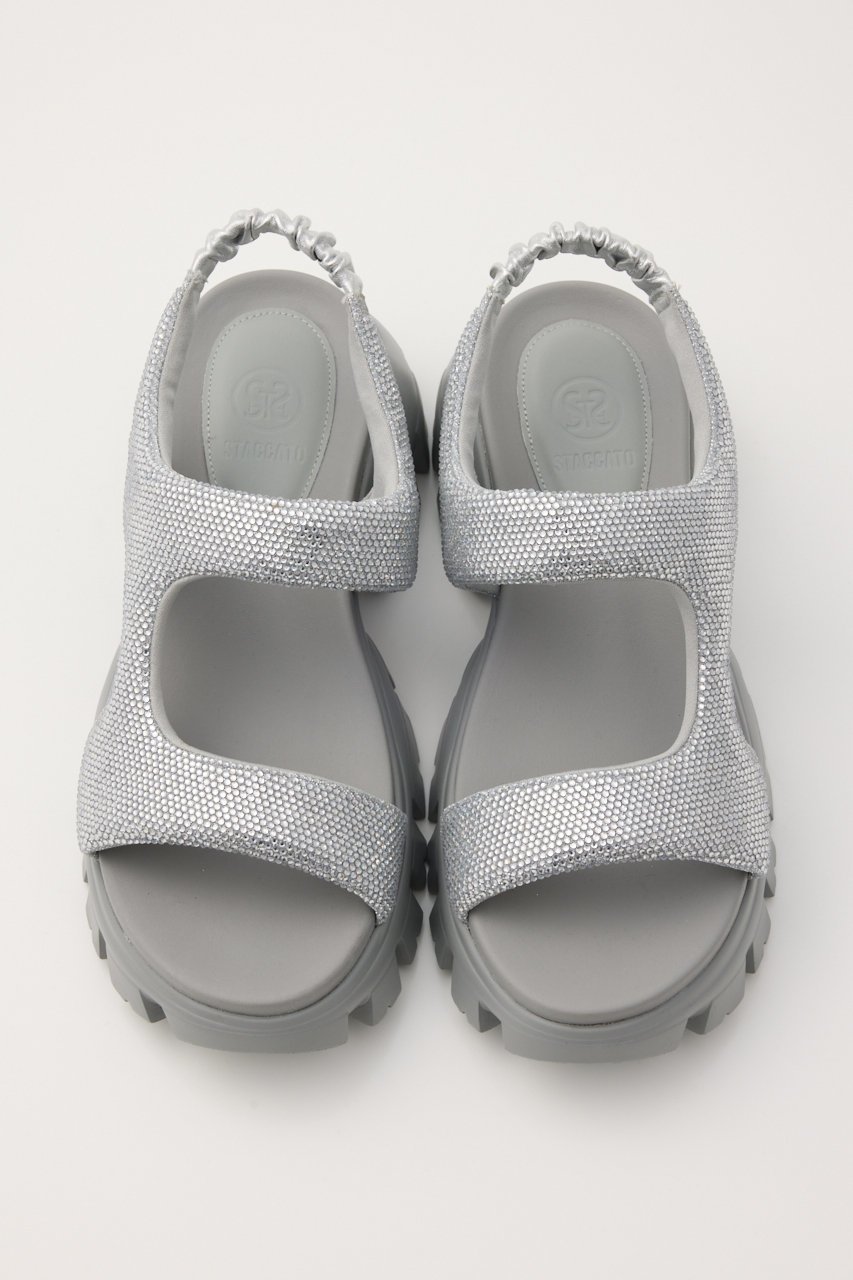 【スタッカート/STACCATO】のコスモスラギッドソールサンダル 人気、トレンドファッション・服の通販 founy(ファニー) 　ファッション　Fashion　レディースファッション　Fashion for Women　ギャザー　Gathered, Ruffled　サンダル　Sandals, Summer Shoes　シルバー　Silver, Metallic Silver　ストーン　Stone, Gem-Like　スポーツ　Sports, Activewear　フィット　Fit, Slim Fit　フォルム　Silhouette, Form　人気　Popular, Best Seller　定番　Standard, Basic Item　other-2|ID: prp329100004875253 ipo3291000000036363735