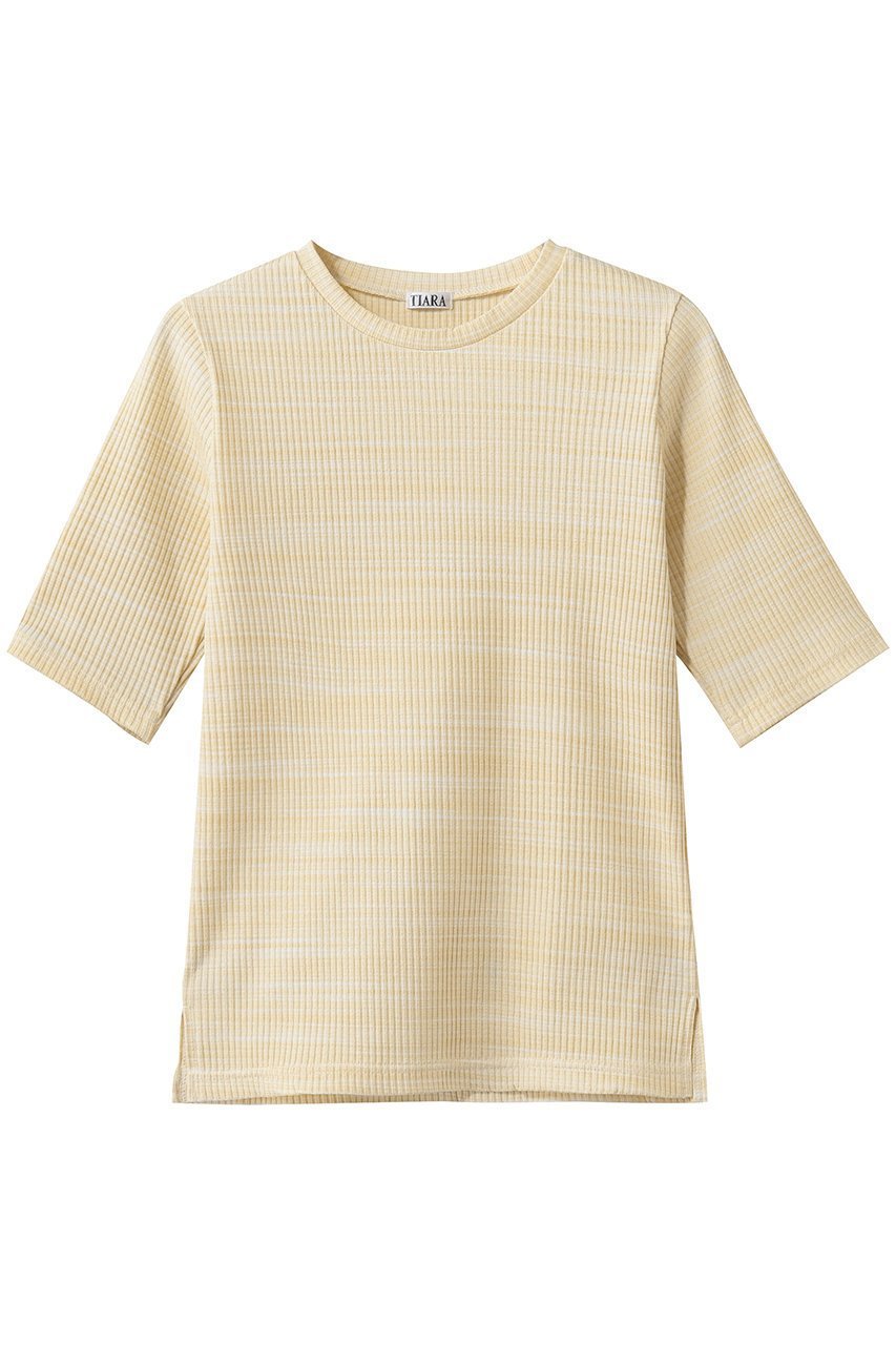 【ティアラ/Tiara】のコンパクトリブトップス インテリア・キッズ・メンズ・レディースファッション・服の通販 founy(ファニー) 　ファッション　Fashion　レディースファッション　Fashion for Women　トップス・カットソー　Cut & Sew Tops　シャツ・ブラウス・オフィスカジュアル　Elegant Blouses & Button-Ups　ロングTシャツ・Tシャツ　Longline T-Shirts & Tees　カットソー・ベーシックTシャツ　Cut-and-Sewn Tops / Stretch Tees & Basics　イエロー　Yellow　インナー　Innerwear　ショート　Short, Short Length　シンプル　Simple, Minimal　スリーブ　Sleeve, Long Sleeve / Short Sleeve　ベーシック　Basic, Essential　リブニット　Rib Knit, Ribbed Knit　エレガント 上品　Elegant　半袖　Short Sleeve, Half Sleeve　新作・新入荷　New Arrivals / New In　イエロー|ID: prp329100004875267 ipo3291000000036363848