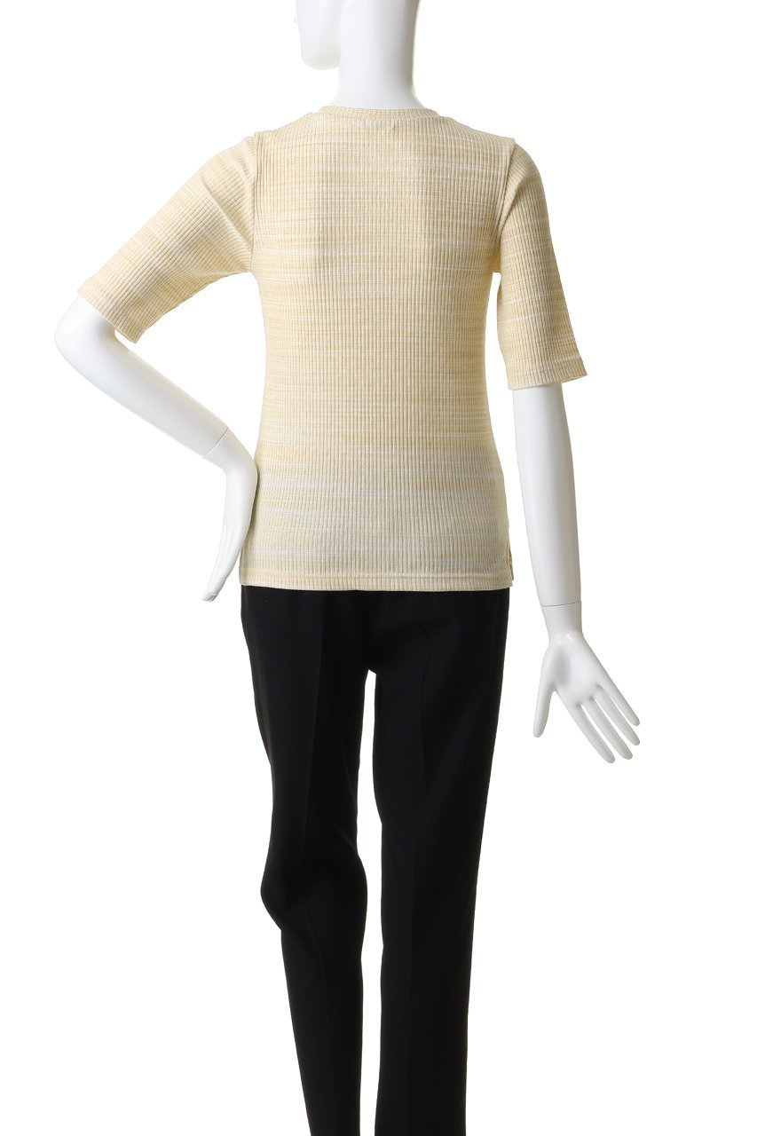 【ティアラ/Tiara】のコンパクトリブトップス 人気、トレンドファッション・服の通販 founy(ファニー) 　ファッション　Fashion　レディースファッション　Fashion for Women　トップス・カットソー　Cut & Sew Tops　シャツ・ブラウス・オフィスカジュアル　Elegant Blouses & Button-Ups　ロングTシャツ・Tシャツ　Longline T-Shirts & Tees　カットソー・ベーシックTシャツ　Cut-and-Sewn Tops / Stretch Tees & Basics　イエロー　Yellow　インナー　Innerwear　ショート　Short, Short Length　シンプル　Simple, Minimal　スリーブ　Sleeve, Long Sleeve / Short Sleeve　ベーシック　Basic, Essential　リブニット　Rib Knit, Ribbed Knit　エレガント 上品　Elegant　半袖　Short Sleeve, Half Sleeve　新作・新入荷　New Arrivals / New In　other-4|ID: prp329100004875267 ipo3291000000036363851