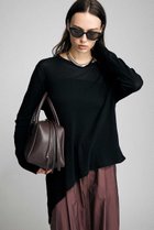 【ブリル/BRILL】のアシンメトリーカットプルオーバー 人気、トレンドファッション・服の通販 founy(ファニー) ファッション Fashion レディースファッション Fashion for Women トップス・カットソー Cut & Sew Tops シャツ・ブラウス・オフィスカジュアル Elegant Blouses & Button-Ups ロングTシャツ・Tシャツ Longline T-Shirts & Tees カジュアルプルオーバー・ニットトップス Pullovers & Knit Tops / Casual Pullovers カットソー・ベーシックTシャツ Cut-and-Sewn Tops / Stretch Tees & Basics スリーブ Sleeve, Long Sleeve / Short Sleeve テレコ Ribbed, Rib Stitch ロング Long, Long-Length エレガント 上品 Elegant 新作・新入荷 New Arrivals / New In thumbnail ブラック|ID: prp329100004875271 ipo3291000000036363874