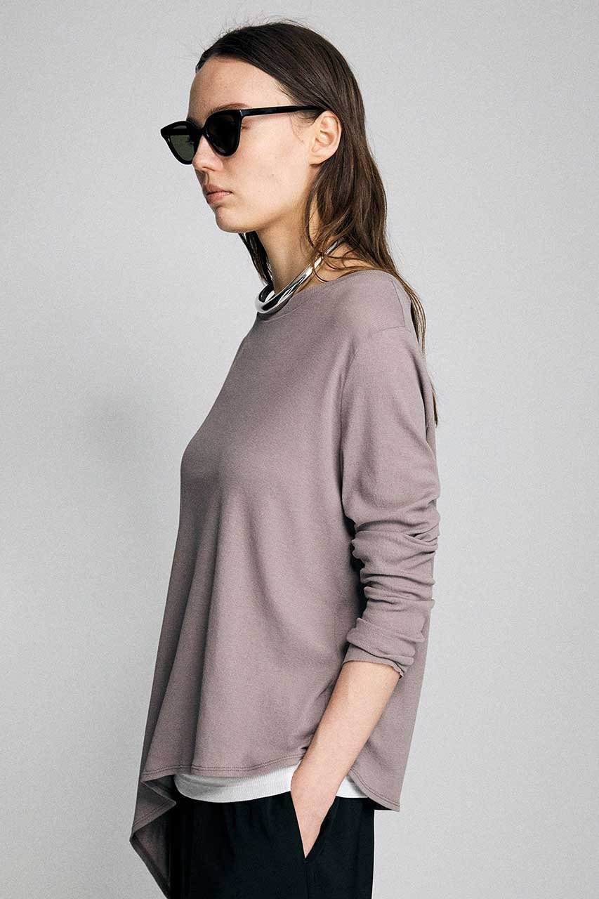 【ブリル/BRILL】のアシンメトリーカットプルオーバー 人気、トレンドファッション・服の通販 founy(ファニー) 　ファッション　Fashion　レディースファッション　Fashion for Women　トップス・カットソー　Cut & Sew Tops　シャツ・ブラウス・オフィスカジュアル　Elegant Blouses & Button-Ups　ロングTシャツ・Tシャツ　Longline T-Shirts & Tees　カジュアルプルオーバー・ニットトップス　Pullovers & Knit Tops / Casual Pullovers　カットソー・ベーシックTシャツ　Cut-and-Sewn Tops / Stretch Tees & Basics　スリーブ　Sleeve, Long Sleeve / Short Sleeve　テレコ　Ribbed, Rib Stitch　ロング　Long, Long-Length　エレガント 上品　Elegant　新作・新入荷　New Arrivals / New In　other-3|ID: prp329100004875271 ipo3291000000036363880