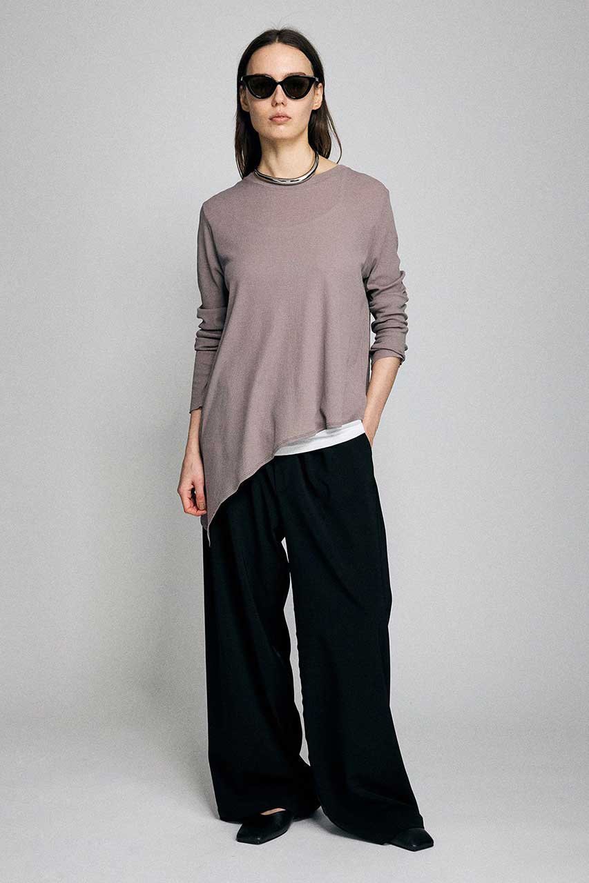 【ブリル/BRILL】のアシンメトリーカットプルオーバー 人気、トレンドファッション・服の通販 founy(ファニー) 　ファッション　Fashion　レディースファッション　Fashion for Women　トップス・カットソー　Cut & Sew Tops　シャツ・ブラウス・オフィスカジュアル　Elegant Blouses & Button-Ups　ロングTシャツ・Tシャツ　Longline T-Shirts & Tees　カジュアルプルオーバー・ニットトップス　Pullovers & Knit Tops / Casual Pullovers　カットソー・ベーシックTシャツ　Cut-and-Sewn Tops / Stretch Tees & Basics　スリーブ　Sleeve, Long Sleeve / Short Sleeve　テレコ　Ribbed, Rib Stitch　ロング　Long, Long-Length　エレガント 上品　Elegant　新作・新入荷　New Arrivals / New In　other-5|ID: prp329100004875271 ipo3291000000036363883