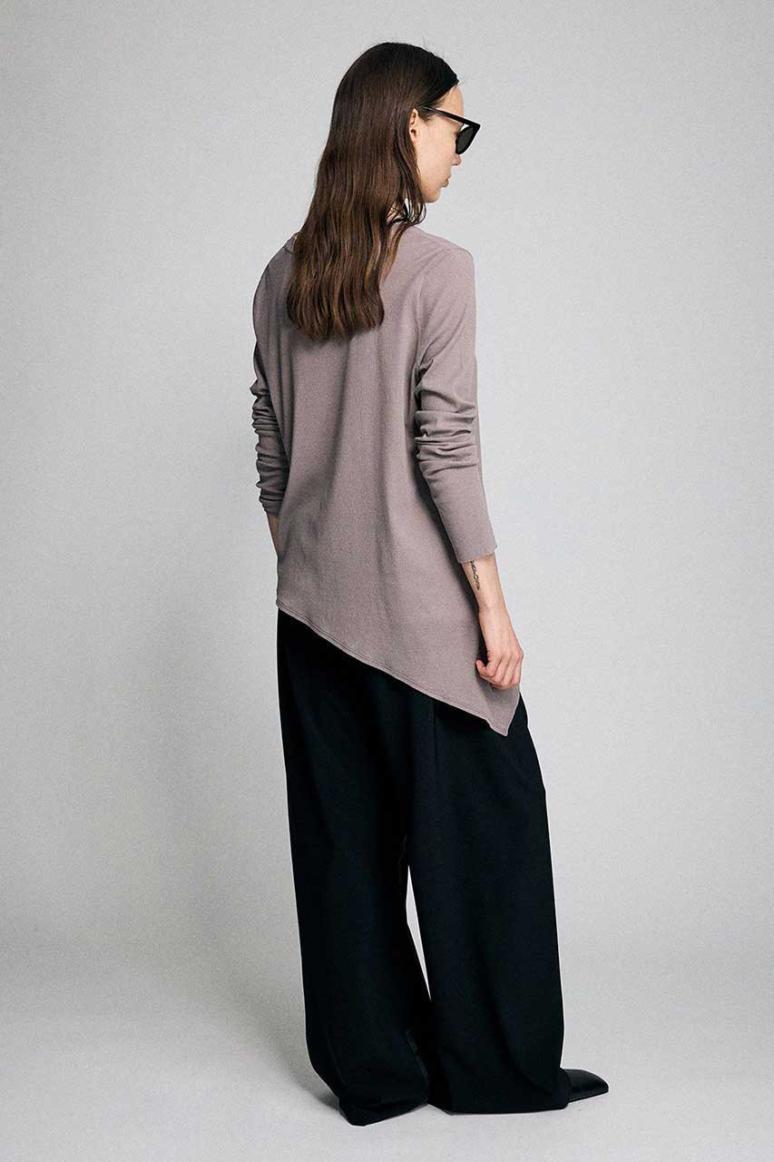 【ブリル/BRILL】のアシンメトリーカットプルオーバー 人気、トレンドファッション・服の通販 founy(ファニー) 　ファッション　Fashion　レディースファッション　Fashion for Women　トップス・カットソー　Cut & Sew Tops　シャツ・ブラウス・オフィスカジュアル　Elegant Blouses & Button-Ups　ロングTシャツ・Tシャツ　Longline T-Shirts & Tees　カジュアルプルオーバー・ニットトップス　Pullovers & Knit Tops / Casual Pullovers　カットソー・ベーシックTシャツ　Cut-and-Sewn Tops / Stretch Tees & Basics　スリーブ　Sleeve, Long Sleeve / Short Sleeve　テレコ　Ribbed, Rib Stitch　ロング　Long, Long-Length　エレガント 上品　Elegant　新作・新入荷　New Arrivals / New In　other-7|ID: prp329100004875271 ipo3291000000036363887