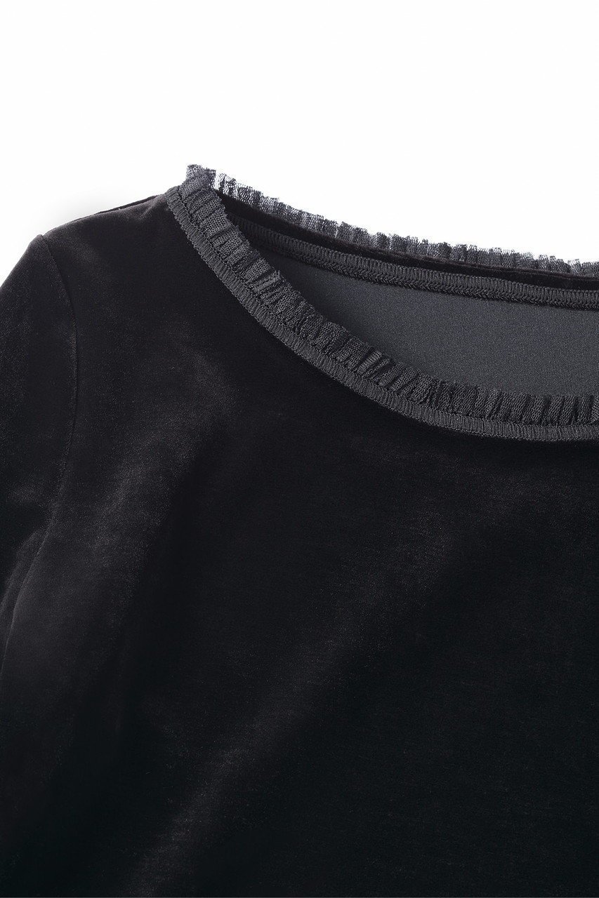 【デイジーリン/DAISY LIN】のVelour Top “Symphony” 人気、トレンドファッション・服の通販 founy(ファニー) 　ファッション　Fashion　レディースファッション　Fashion for Women　トップス・カットソー　Cut & Sew Tops　シャツ・ブラウス・オフィスカジュアル　Elegant Blouses & Button-Ups　ロングTシャツ・Tシャツ　Longline T-Shirts & Tees　カットソー・ベーシックTシャツ　Cut-and-Sewn Tops / Stretch Tees & Basics　ベロアトップス　Velour Tops / Velvet-Look Items　ウォッシャブル　Machine Washable　洗える　Machine Washable　ストレッチ　Stretch, Stretchy Fabric　スリーブ　Sleeve, Long Sleeve / Short Sleeve　フィット　Fit, Slim Fit　フォーマル　Formal, Dressy　ベロア　Velour, Soft Velvet　ロング　Long, Long-Length　エレガント 上品　Elegant　新作・新入荷　New Arrivals / New In　other-3|ID: prp329100004875287 ipo3291000000036364002