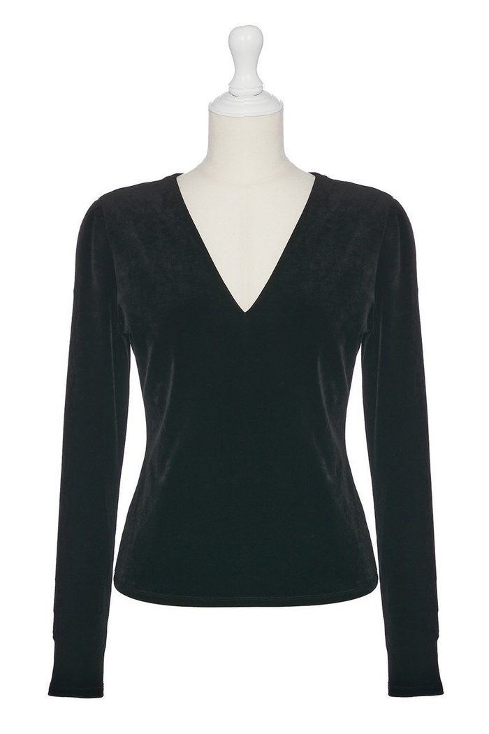 【デイジーリン/DAISY LIN】のVelour Top “Cool Lady” インテリア・キッズ・メンズ・レディースファッション・服の通販 founy(ファニー) https://founy.com/ ファッション Fashion レディースファッション Fashion for Women トップス・カットソー Cut & Sew Tops シャツ・ブラウス・オフィスカジュアル Elegant Blouses & Button-Ups ロングTシャツ・Tシャツ Longline T-Shirts & Tees カットソー・ベーシックTシャツ Cut-and-Sewn Tops / Stretch Tees & Basics ベロアトップス Velour Tops / Velvet-Look Items シンプル Simple, Minimal ストレッチ Stretch, Stretchy Fabric スリーブ Sleeve, Long Sleeve / Short Sleeve ロング Long, Long-Length エレガント 上品 Elegant 新作・新入荷 New Arrivals / New In |ID: prp329100004875288 ipo3291000000036364005