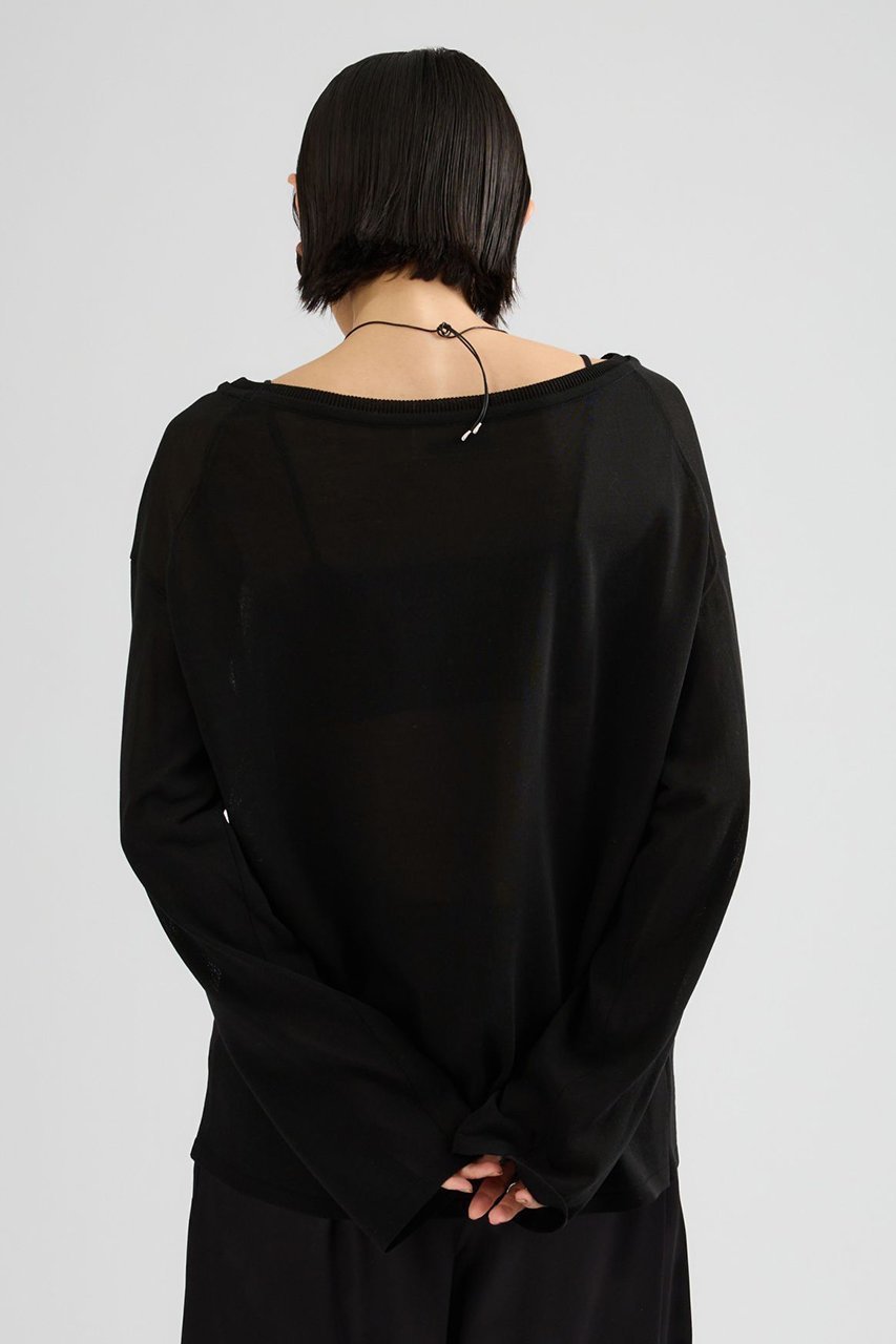 【カオス/Chaos】のシアーダブルカラープルオーバー 人気、トレンドファッション・服の通販 founy(ファニー) 　ファッション　Fashion　レディースファッション　Fashion for Women　トップス・カットソー　Cut & Sew Tops　シャツ・ブラウス・オフィスカジュアル　Elegant Blouses & Button-Ups　ロングTシャツ・Tシャツ　Longline T-Shirts & Tees　カジュアルプルオーバー・ニットトップス　Pullovers & Knit Tops / Casual Pullovers　カットソー・ベーシックTシャツ　Cut-and-Sewn Tops / Stretch Tees & Basics　なめらか　Smooth, Silky Texture　キュプラ　Cupro, Eco Fabric　シアー　Sheer, See-Through　シンプル　Simple, Minimal　スリーブ　Sleeve, Long Sleeve / Short Sleeve　テクスチャー　Texture, Textured Fabric　バランス　Balance, Style Balance　ルーズ　Loose, Oversized　ロング　Long, Long-Length　エレガント 上品　Elegant　再入荷　Restock / Back in Stock　other-7|ID: prp329100004875294 ipo3291000000036364054