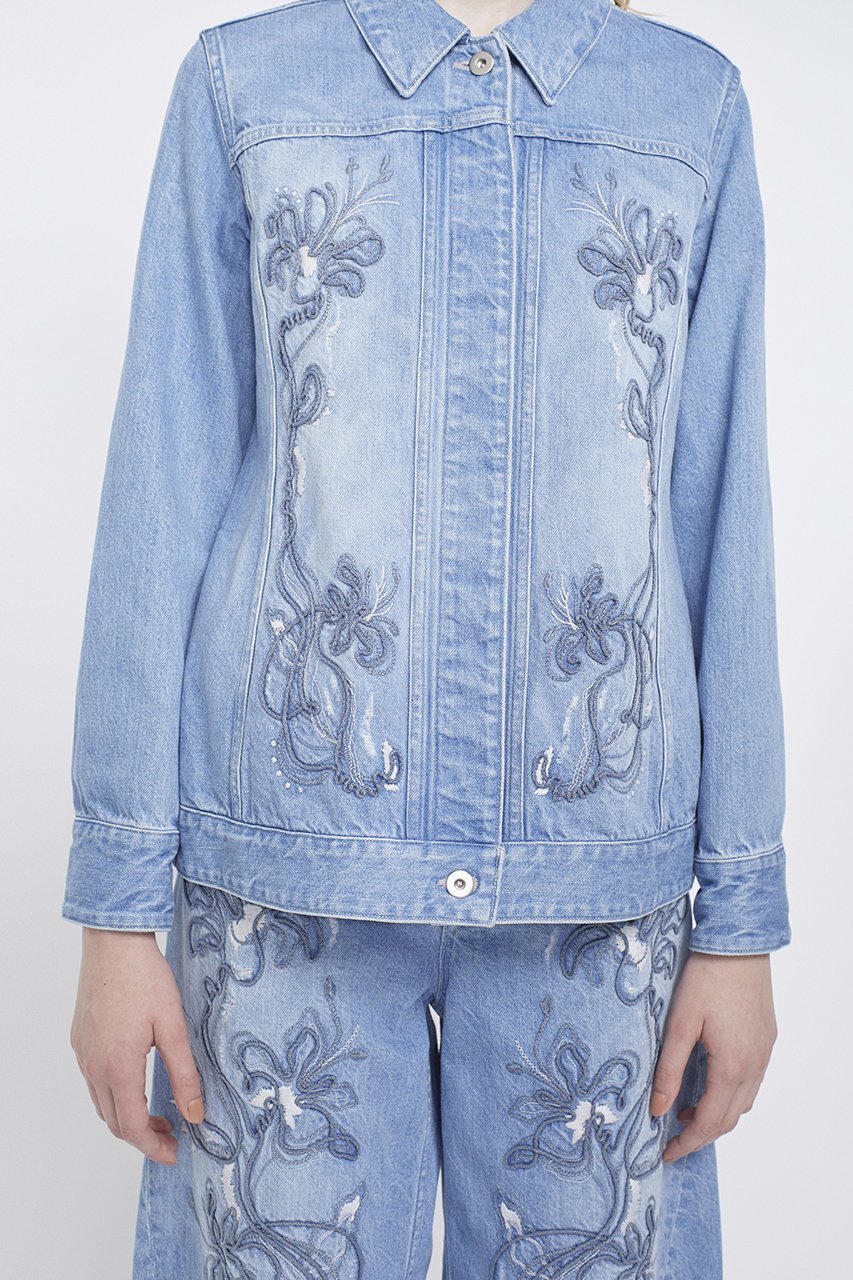 【ミューラル/MURRAL】のNerine エンブロイダード デニム ジャケット 人気、トレンドファッション・服の通販 founy(ファニー) 　ファッション　Fashion　レディースファッション　Fashion for Women　アウター　Coat / Outerwear Collection　レディースジャケット・軽アウター　Jackets　ブルゾンジャケット・スポーティアウター　Blouson Jackets　デニムジャケット / カジュアルアウター　Denim Jackets　クラッシュ　Distressed, Crashed Style　シェイプ　Shape, Slim Fit　ジャケット　Jacket, Outerwear　ジーンズ　Jeans, Denim Pants　スラックス　Slacks, Dress Pants　セットアップ　Set-Up, Coordinated Outfit　ダイヤモンド　Diamond, Brilliant Cut　デニム　Denim, Jeans Material　手描き　Hand-Drawn, Illustrated　フロント　Front, Front Design　ブルゾン　Blouson, Bomber Jacket　ポケット　Pocket, Pocket Detail　おすすめ　Recommended / Our Picks　新作・新入荷　New Arrivals / New In　other-7|ID: prp329100004875307 ipo3291000000036364141