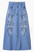 【ミューラル/MURRAL】のNerine エンブロイダード デニム スカート 人気、トレンドファッション・服の通販 founy(ファニー) ファッション Fashion レディースファッション Fashion for Women スカート Skirts ロングスカート Long Skirts / Maxi & Midi Skirts クラッシュ Distressed, Crashed Style シンプル Simple, Minimal ダイヤモンド Diamond, Brilliant Cut デニム Denim, Jeans Material ロング Long, Long-Length 手描き Hand-Drawn, Illustrated 新作・新入荷 New Arrivals / New In thumbnail ブルー|ID: prp329100004875309 ipo3291000000036364153