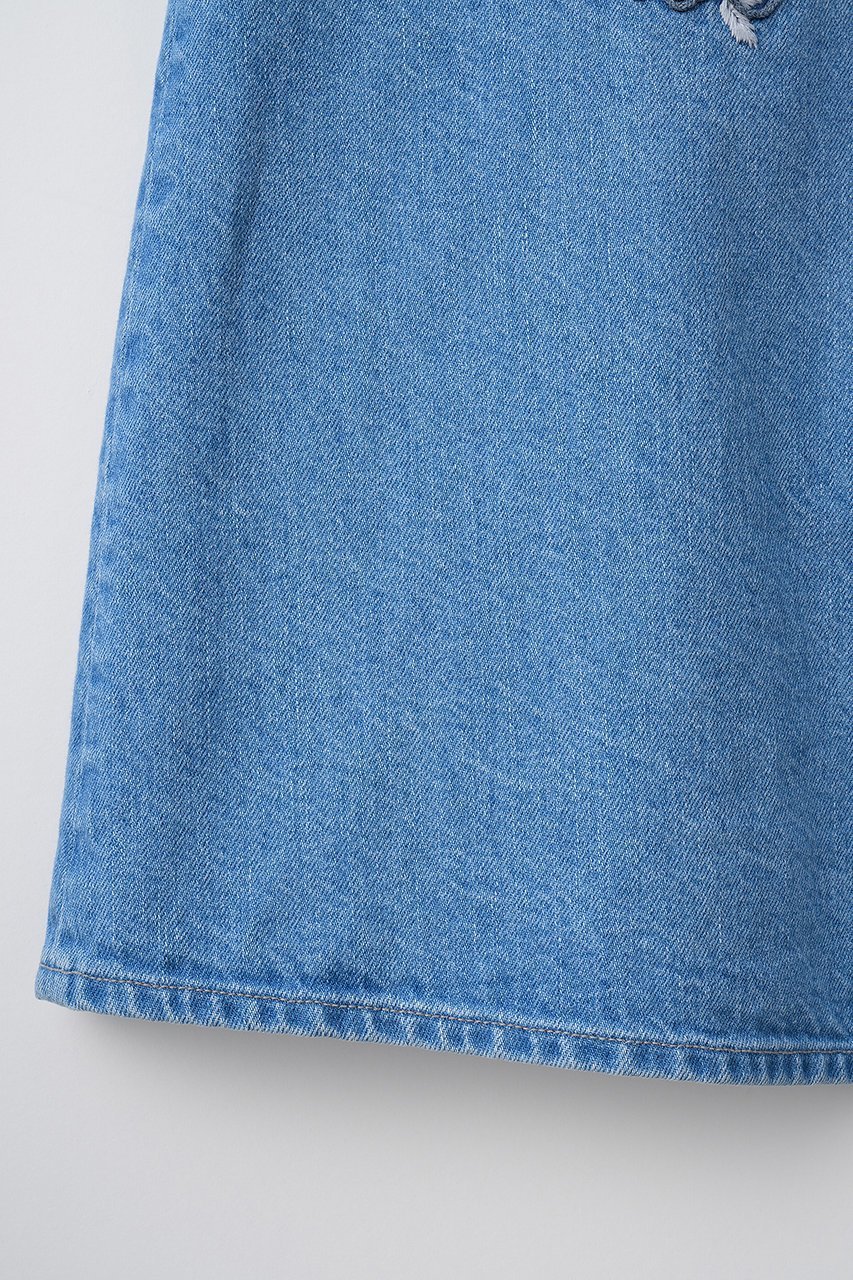 【ミューラル/MURRAL】のNerine エンブロイダード デニム スカート 人気、トレンドファッション・服の通販 founy(ファニー) 　ファッション　Fashion　レディースファッション　Fashion for Women　スカート　Skirts　ロングスカート　Long Skirts / Maxi & Midi Skirts　クラッシュ　Distressed, Crashed Style　シンプル　Simple, Minimal　ダイヤモンド　Diamond, Brilliant Cut　デニム　Denim, Jeans Material　ロング　Long, Long-Length　手描き　Hand-Drawn, Illustrated　新作・新入荷　New Arrivals / New In　other-5|ID: prp329100004875309 ipo3291000000036364157