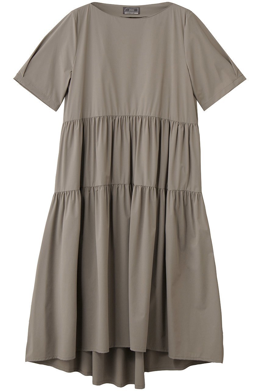 【ヘルノ/HERNO】のはっ水ティアードワンピース インテリア・キッズ・メンズ・レディースファッション・服の通販 founy(ファニー) 　ファッション　Fashion　レディースファッション　Fashion for Women　ワンピース　Dresses　チュニック　Tunic Tops & Dresses　コレクション　Collection, Seasonal Line　チュニック　Tunic, Long Top　ティアードワンピース　Tiered Dress, Flared Dress　ロング　Long, Long-Length　半袖　Short Sleeve, Half Sleeve　新作・新入荷　New Arrivals / New In　トープ|ID: prp329100004875334 ipo3291000000036364319