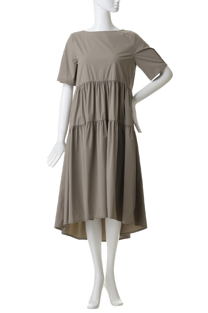 【ヘルノ/HERNO】のはっ水ティアードワンピース 人気、トレンドファッション・服の通販 founy(ファニー) 　ファッション　Fashion　レディースファッション　Fashion for Women　ワンピース　Dresses　チュニック　Tunic Tops & Dresses　コレクション　Collection, Seasonal Line　チュニック　Tunic, Long Top　ティアードワンピース　Tiered Dress, Flared Dress　ロング　Long, Long-Length　半袖　Short Sleeve, Half Sleeve　新作・新入荷　New Arrivals / New In　other-2|ID: prp329100004875334 ipo3291000000036364320