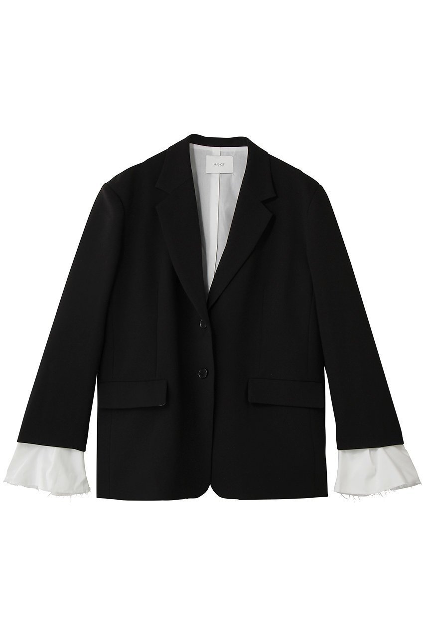 【マノフ/MANOF】のOVER SIZED LAYERED JACKETジャケット インテリア・キッズ・メンズ・レディースファッション・服の通販 founy(ファニー) 　ファッション　Fashion　レディースファッション　Fashion for Women　アウター　Coat / Outerwear Collection　レディースジャケット・軽アウター　Jackets　シンプル　Simple, Minimal　ジャケット　Jacket, Outerwear　スリム　Slim, Slim Fit　バランス　Balance, Style Balance　マニッシュ　Mannish, Boyish　新作・新入荷　New Arrivals / New In　BLACK|ID: prp329100004875339 ipo3291000000036364351