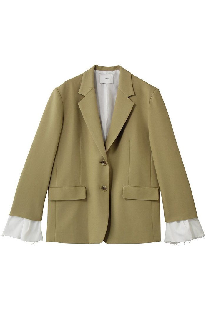 【マノフ/MANOF】のOVER SIZED LAYERED JACKETジャケット インテリア・キッズ・メンズ・レディースファッション・服の通販 founy(ファウニー) https://founy.com/ ファッション Fashion レディースファッション Fashion for Women アウター Coat / Outerwear Collection レディースジャケット・軽アウター Jackets シンプル Simple, Minimal ジャケット Jacket, Outerwear スリム Slim, Slim Fit バランス Balance, Style Balance マニッシュ Mannish, Boyish |ID: prp329100004875339 ipo3291000000037239535