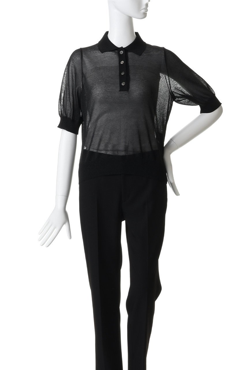 【スローン/SLOANE】の12G二重臼天竺 ラメシアー半袖ポロ 人気、トレンドファッション・服の通販 founy(ファニー) 　ファッション　Fashion　レディースファッション　Fashion for Women　トップス・カットソー　Cut & Sew Tops　シャツ・ブラウス・オフィスカジュアル　Elegant Blouses & Button-Ups　ポロシャツ・きれいめカジュアル　Smart-Casual Polo Tops　クラシカル　Classical, Vintage-Inspired　コンパクト　Compact, Small Size　シアー　Sheer, See-Through　スリーブ　Sleeve, Long Sleeve / Short Sleeve　トレンド　Trend, Trending Now　バランス　Balance, Style Balance　フィット　Fit, Slim Fit　ポロシャツ　Polo Shirt, Collared Tee　半袖　Short Sleeve, Half Sleeve　新作・新入荷　New Arrivals / New In　other-2|ID: prp329100004875342 ipo3291000000036364374