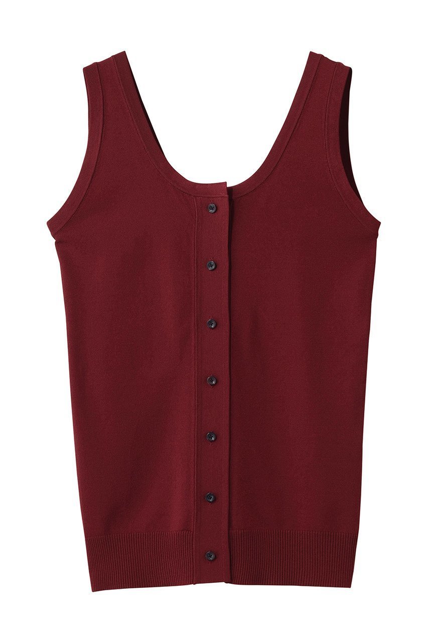 【マルティニーク/martinique】の【CURRENTAGE】フロントボタンニットタンクトップ インテリア・キッズ・メンズ・レディースファッション・服の通販 founy(ファニー) 　ファッション　Fashion　レディースファッション　Fashion for Women　トップス・カットソー　Cut & Sew Tops　ニット　Knit Tops & Sweaters　カジュアルプルオーバー・ニットトップス　Pullovers & Knit Tops / Casual Pullovers　なめらか　Smooth, Silky Texture　コンパクト　Compact, Small Size　タンク　Tank Top, Sleeveless Top　フレア　Flare, Flared　フロント　Front, Front Design　ボトム　Bottoms, Lower Wear　ワイド　Wide, Wide Fit　新作・新入荷　New Arrivals / New In　レッド|ID: prp329100004875352 ipo3291000000036364440