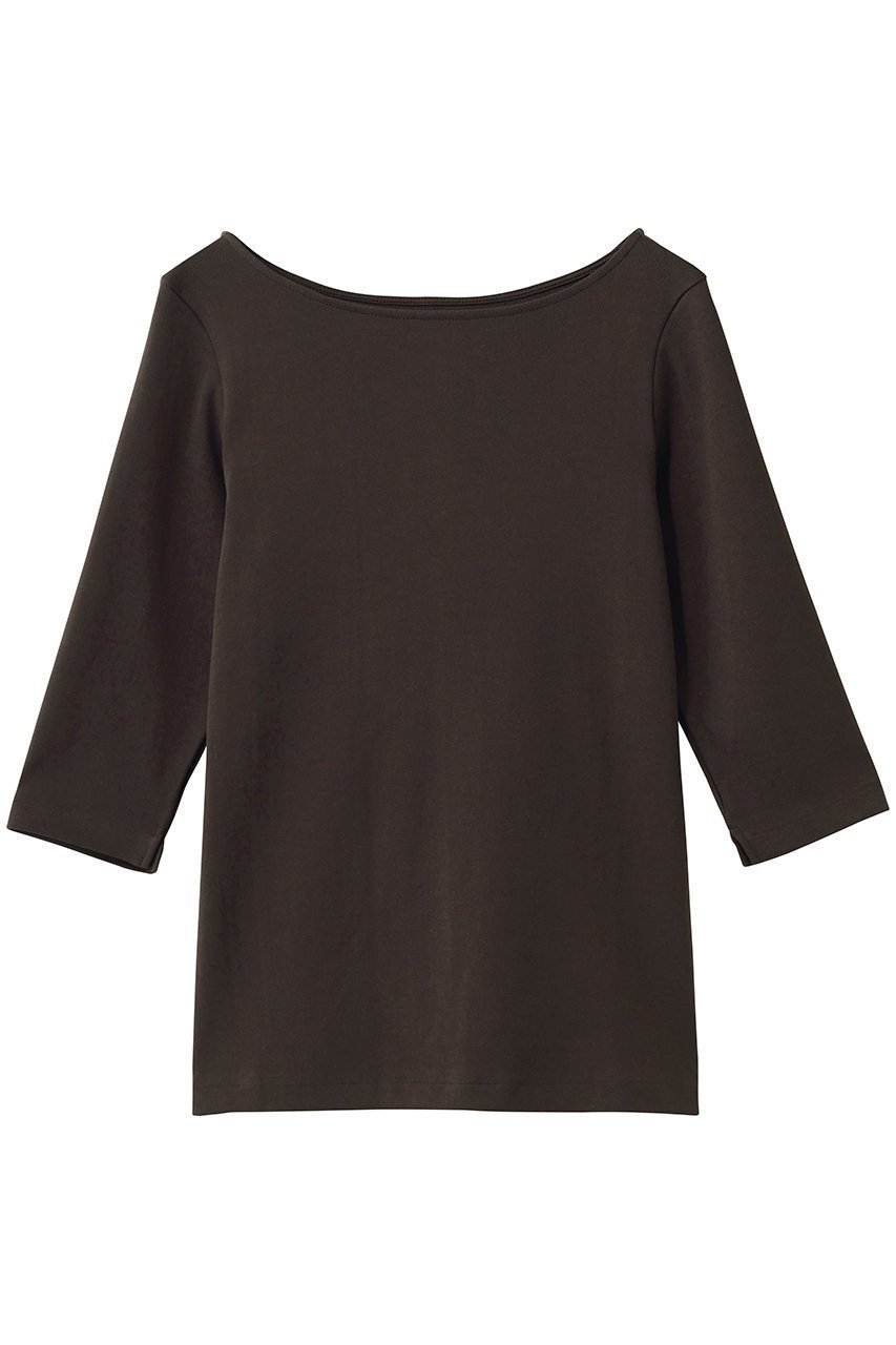【マルティニーク/martinique】のフライス5分袖ボートTシャツ インテリア・キッズ・メンズ・レディースファッション・服の通販 founy(ファニー) 　ファッション　Fashion　レディースファッション　Fashion for Women　トップス・カットソー　Cut & Sew Tops　シャツ・ブラウス・オフィスカジュアル　Elegant Blouses & Button-Ups　ロングTシャツ・Tシャツ　Longline T-Shirts & Tees　カットソー・ベーシックTシャツ　Cut-and-Sewn Tops / Stretch Tees & Basics　インナー　Innerwear　カーディガン　Cardigan, Knitwear　ショート　Short, Short Length　シンプル　Simple, Minimal　ジャケット　Jacket, Outerwear　スリーブ　Sleeve, Long Sleeve / Short Sleeve　エレガント 上品　Elegant　定番　Standard, Basic Item　新作・新入荷　New Arrivals / New In　ブラウン|ID: prp329100004875355 ipo3291000000036364461