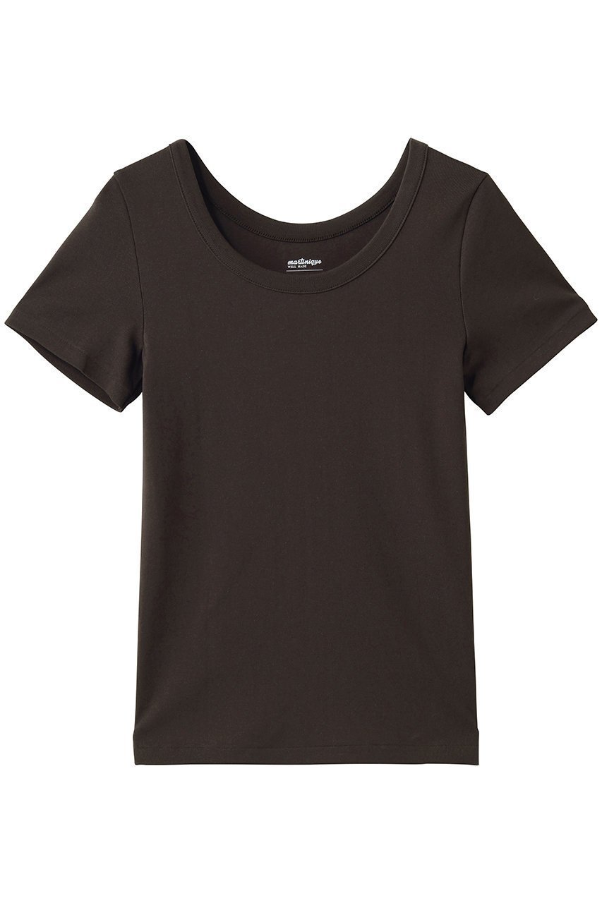 【マルティニーク/martinique】のフライス半袖Tシャツ インテリア・キッズ・メンズ・レディースファッション・服の通販 founy(ファニー) 　ファッション　Fashion　レディースファッション　Fashion for Women　トップス・カットソー　Cut & Sew Tops　シャツ・ブラウス・オフィスカジュアル　Elegant Blouses & Button-Ups　ロングTシャツ・Tシャツ　Longline T-Shirts & Tees　カットソー・ベーシックTシャツ　Cut-and-Sewn Tops / Stretch Tees & Basics　なめらか　Smooth, Silky Texture　インナー　Innerwear　キャミワンピース　Cami Dress, Slip Dress　ショート　Short, Short Length　ジャケット　Jacket, Outerwear　スリーブ　Sleeve, Long Sleeve / Short Sleeve　バランス　Balance, Style Balance　半袖　Short Sleeve, Half Sleeve　定番　Standard, Basic Item　新作・新入荷　New Arrivals / New In　ブラウン|ID: prp329100004875356 ipo3291000000036364471