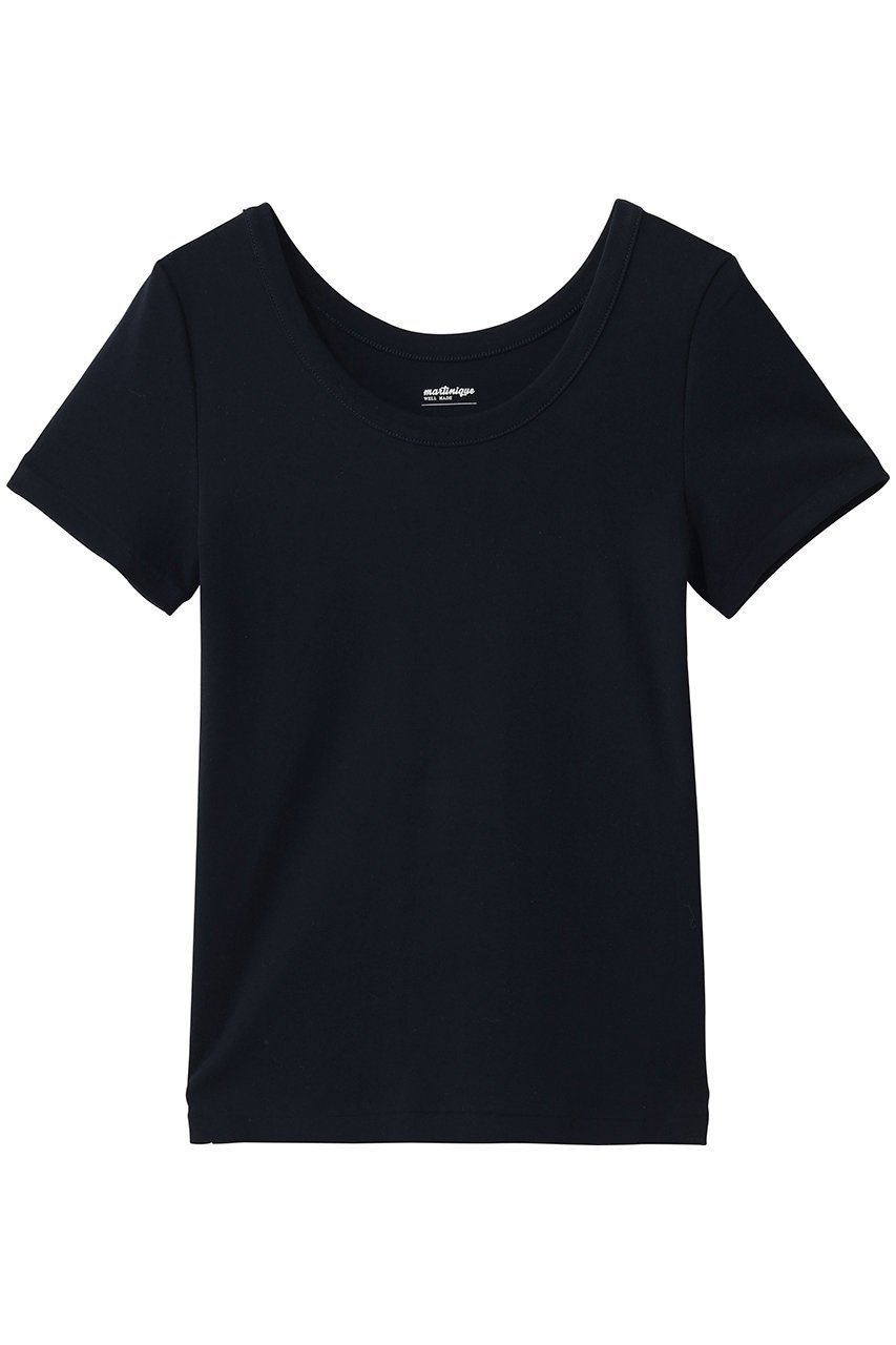 【マルティニーク/martinique】のフライス半袖Tシャツ インテリア・キッズ・メンズ・レディースファッション・服の通販 founy(ファニー) 　ファッション　Fashion　レディースファッション　Fashion for Women　トップス・カットソー　Cut & Sew Tops　シャツ・ブラウス・オフィスカジュアル　Elegant Blouses & Button-Ups　ロングTシャツ・Tシャツ　Longline T-Shirts & Tees　カットソー・ベーシックTシャツ　Cut-and-Sewn Tops / Stretch Tees & Basics　なめらか　Smooth, Silky Texture　インナー　Innerwear　キャミワンピース　Cami Dress, Slip Dress　ショート　Short, Short Length　ジャケット　Jacket, Outerwear　スリーブ　Sleeve, Long Sleeve / Short Sleeve　バランス　Balance, Style Balance　半袖　Short Sleeve, Half Sleeve　定番　Standard, Basic Item　新作・新入荷　New Arrivals / New In　ネイビー|ID: prp329100004875356 ipo3291000000036364473