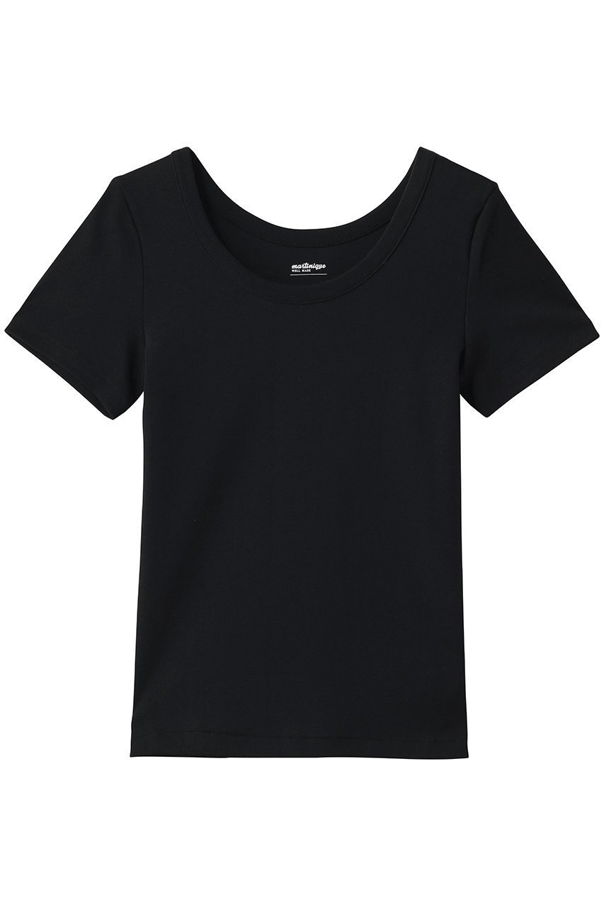 【マルティニーク/martinique】のフライス半袖Tシャツ インテリア・キッズ・メンズ・レディースファッション・服の通販 founy(ファニー) 　ファッション　Fashion　レディースファッション　Fashion for Women　トップス・カットソー　Cut & Sew Tops　シャツ・ブラウス・オフィスカジュアル　Elegant Blouses & Button-Ups　ロングTシャツ・Tシャツ　Longline T-Shirts & Tees　カットソー・ベーシックTシャツ　Cut-and-Sewn Tops / Stretch Tees & Basics　なめらか　Smooth, Silky Texture　インナー　Innerwear　キャミワンピース　Cami Dress, Slip Dress　ショート　Short, Short Length　ジャケット　Jacket, Outerwear　スリーブ　Sleeve, Long Sleeve / Short Sleeve　バランス　Balance, Style Balance　半袖　Short Sleeve, Half Sleeve　定番　Standard, Basic Item　新作・新入荷　New Arrivals / New In　ブラック|ID: prp329100004875356 ipo3291000000036364474