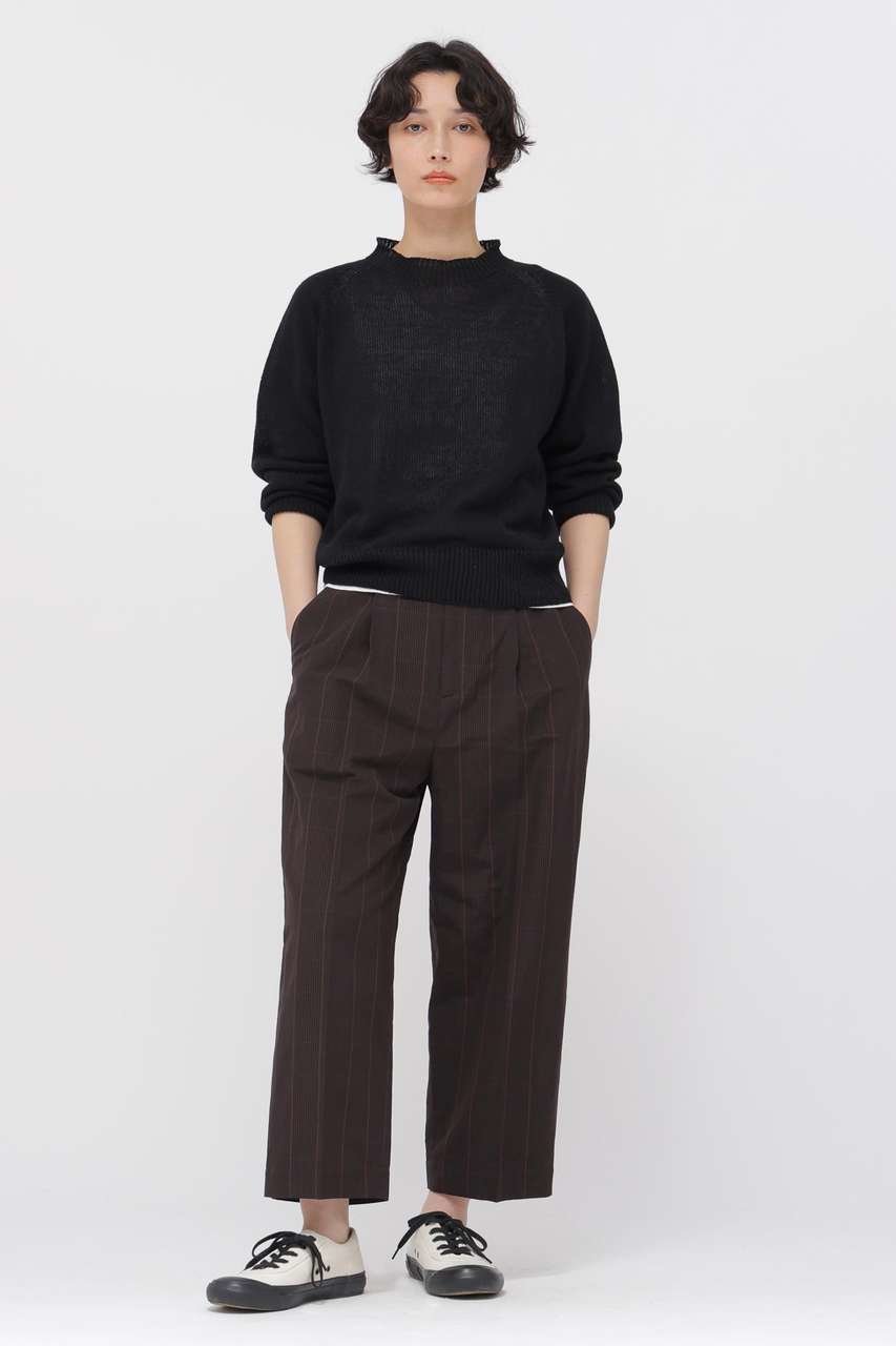 【マーガレットハウエル/MARGARET HOWELL】のPRINCE OF WALES CHECK COTTON LINEN TROUSERS インテリア・キッズ・メンズ・レディースファッション・服の通販 founy(ファニー) 　ファッション　Fashion　レディースファッション　Fashion for Women　パンツ　Pants & Trousers　クラシカル　Classical, Vintage-Inspired　クロップド　Cropped, Short Length　チェック　Check, Plaid, Tartan　ポケット　Pocket, Pocket Detail　リネン　Linen, Linen Fabric　リラックス　Relax, Relaxed Fit　エレガント 上品　Elegant　夏　Summer　ブラウン|ID: prp329100004875366 ipo3291000000036364528