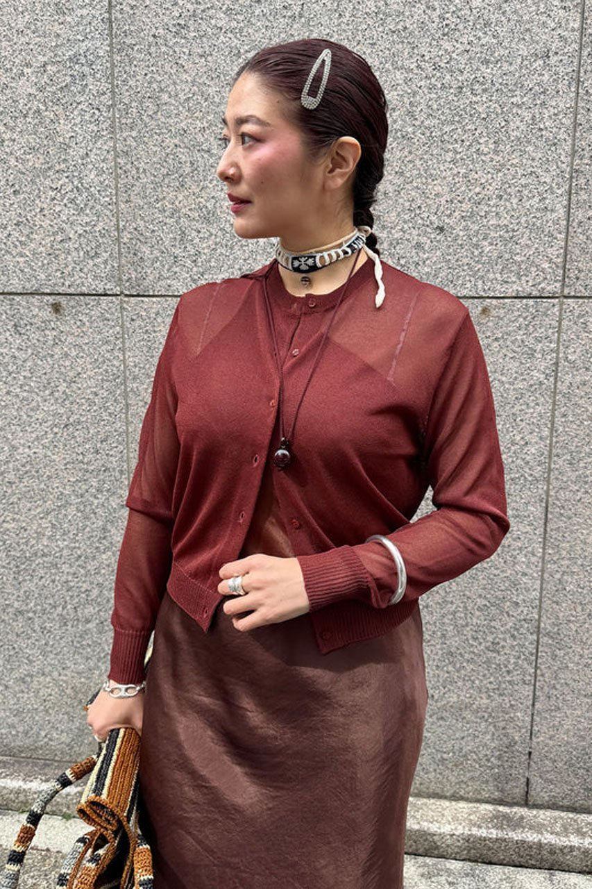 【スタニングルアー/STUNNING LURE】のクルーシアーカーディガン 人気、トレンドファッション・服の通販 founy(ファニー) 　ファッション　Fashion　レディースファッション　Fashion for Women　トップス・カットソー　Cut & Sew Tops　ニット　Knit Tops & Sweaters　カーディガン・羽織り　Layered Style Cardigans　おすすめ　Recommended / Our Picks　アクセサリー　Fashion Accessories　カーディガン　Cardigan, Knitwear　コンパクト　Compact, Small Size　シアー　Sheer, See-Through　シンプル　Simple, Minimal　タンク　Tank Top, Sleeveless Top　ベーシック　Basic, Essential　定番　Standard, Basic Item　other-7|ID: prp329100004875374 ipo3291000000036364585