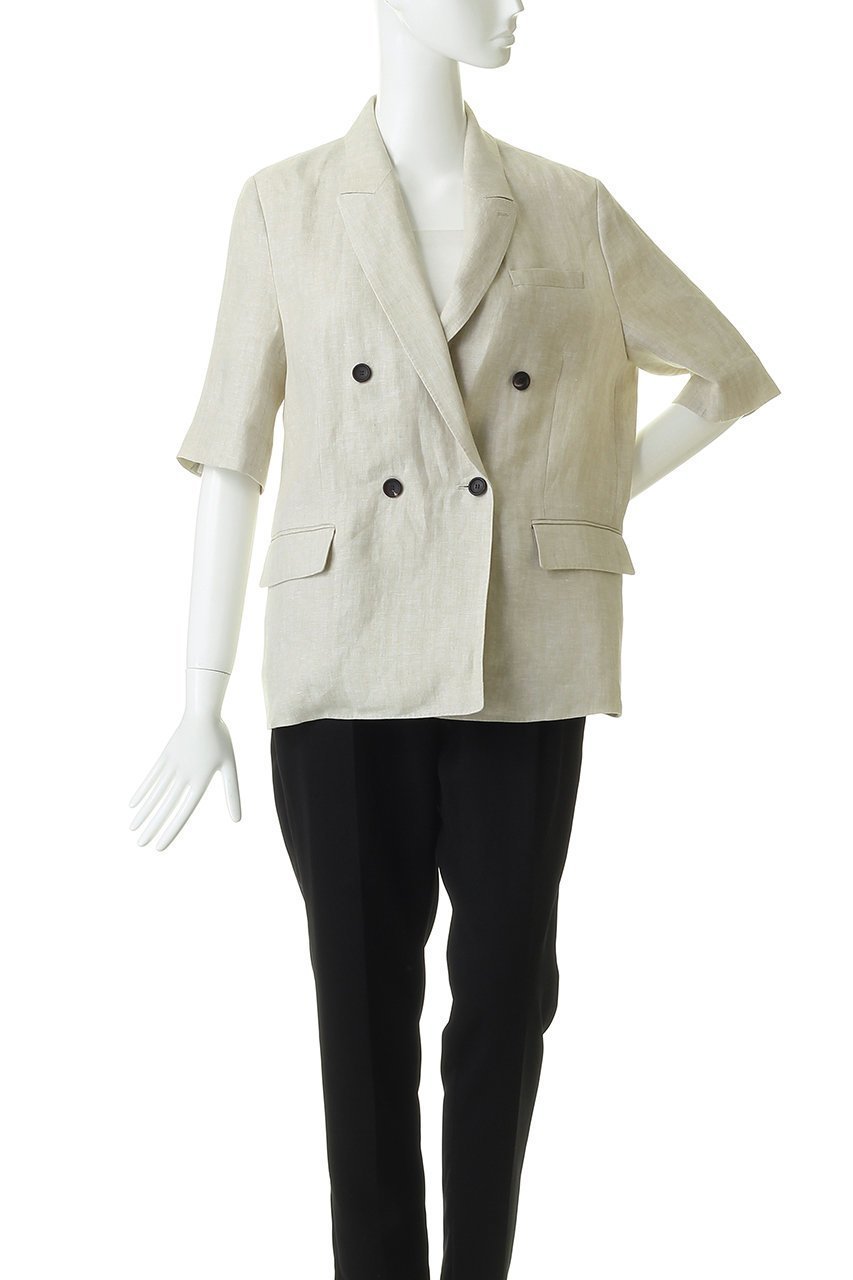【エブール/ebure】のピュアリネンヘリンボーン 半袖ジャケット 人気、トレンドファッション・服の通販 founy(ファニー) 　ファッション　Fashion　レディースファッション　Fashion for Women　アウター　Coat / Outerwear Collection　レディースジャケット・軽アウター　Jackets　イタリア　Italy　ジャケット　Jacket, Outerwear　ダブル　Double, Double-Breasted　リネン　Linen, Linen Fabric　エレガント 上品　Elegant　半袖　Short Sleeve, Half Sleeve　夏　Summer　新作・新入荷　New Arrivals / New In　春　Spring　other-2|ID: prp329100004875377 ipo3291000000036364605