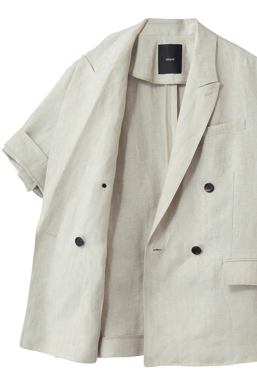【エブール/ebure】のピュアリネンヘリンボーン 半袖ジャケット 人気、トレンドファッション・服の通販 founy(ファニー) 　ファッション　Fashion　レディースファッション　Fashion for Women　アウター　Coat / Outerwear Collection　レディースジャケット・軽アウター　Jackets　イタリア　Italy　ジャケット　Jacket, Outerwear　ダブル　Double, Double-Breasted　リネン　Linen, Linen Fabric　エレガント 上品　Elegant　半袖　Short Sleeve, Half Sleeve　夏　Summer　新作・新入荷　New Arrivals / New In　春　Spring　other-7|ID: prp329100004875377 ipo3291000000036364613