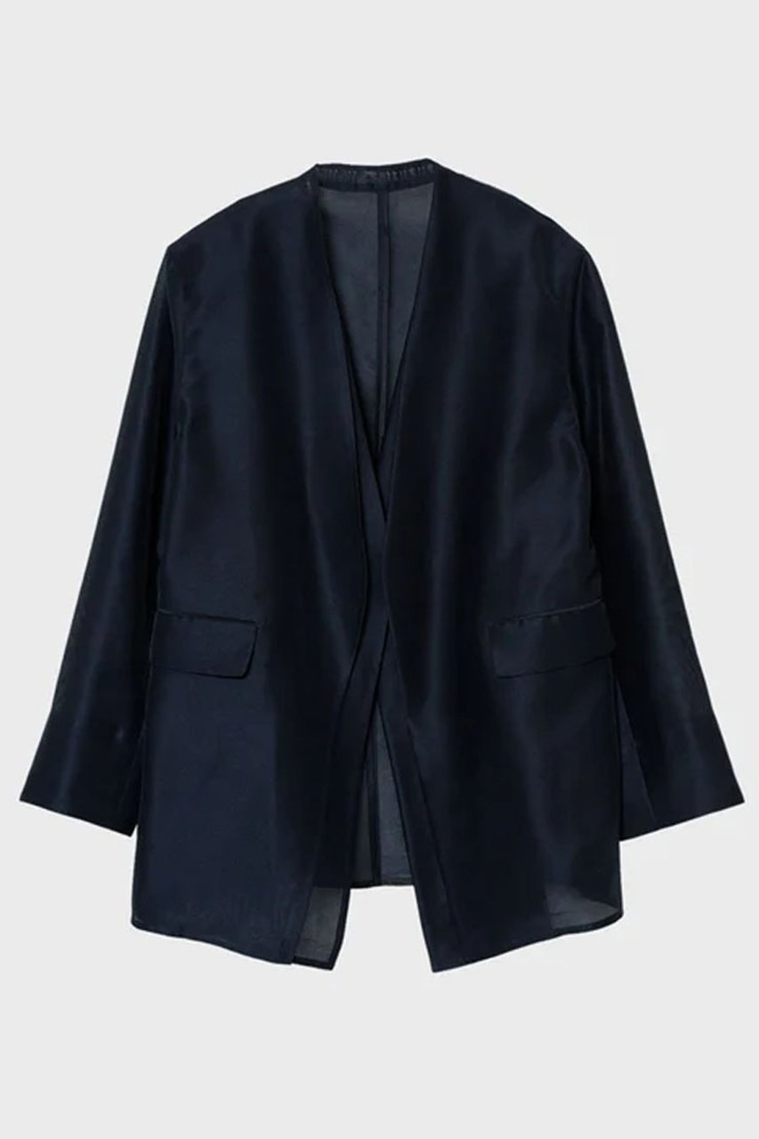 【スタニングルアー/STUNNING LURE】のrカラーレスシアージャケット インテリア・キッズ・メンズ・レディースファッション・服の通販 founy(ファニー) 　ファッション　Fashion　レディースファッション　Fashion for Women　アウター　Coat / Outerwear Collection　レディースジャケット・軽アウター　Jackets　オーガンジー　Organza Fabric　ジャケット　Jacket, Outerwear　バランス　Balance, Style Balance　フォルム　Silhouette, Form　エレガント 上品　Elegant　ネイビー|ID: prp329100004875385 ipo3291000000036364649