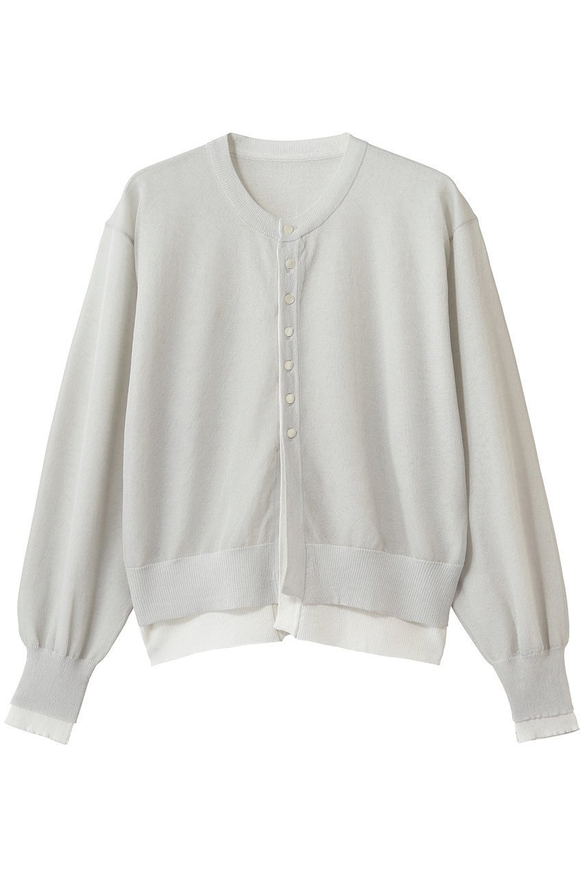 【エリオポール/heliopole】のレイヤードニットリバーシブルカーディガン インテリア・キッズ・メンズ・レディースファッション・服の通販 founy(ファニー) 　ファッション　Fashion　レディースファッション　Fashion for Women　トップス・カットソー　Cut & Sew Tops　ニット　Knit Tops & Sweaters　カーディガン・羽織り　Layered Style Cardigans　カーディガン　Cardigan, Knitwear　シアー　Sheer, See-Through　新作・新入荷　New Arrivals / New In　春　Spring　ライトグレー|ID: prp329100004875425 ipo3291000000036364921